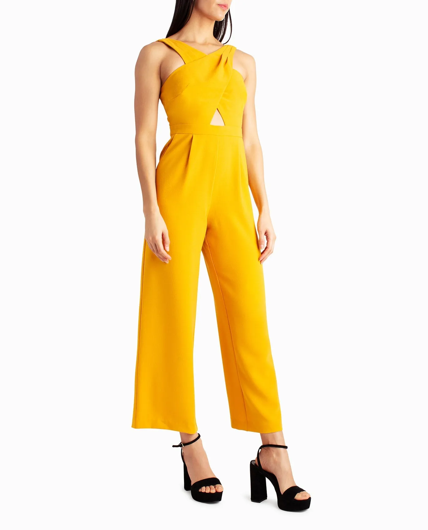 CHARLI STRETCH CREPE HALTER NECK JUMPSUIT sold by Nicole Miller product image thumbnail 3