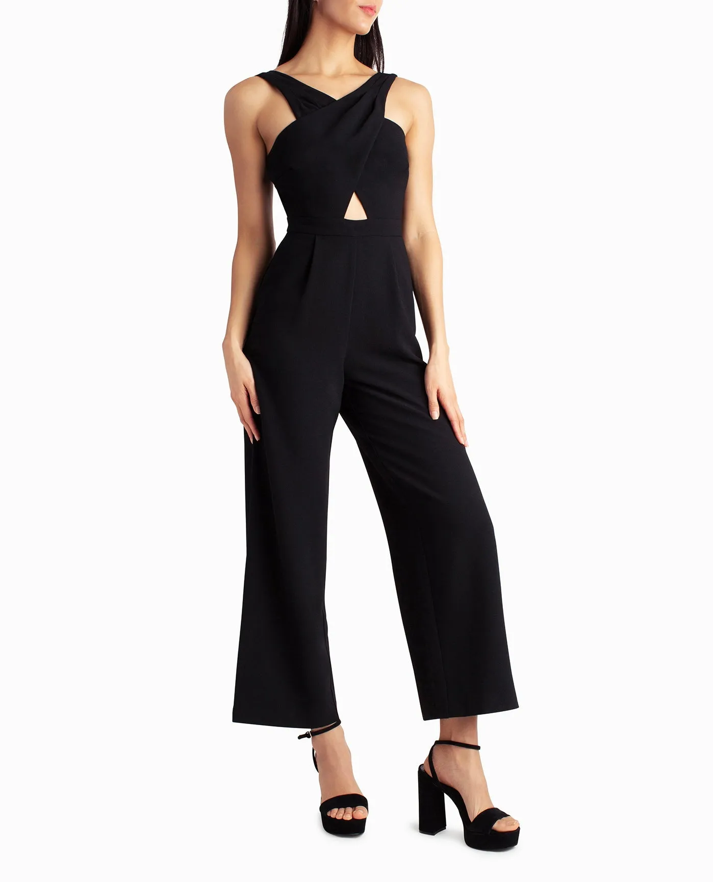 CHARLI STRETCH CREPE HALTER NECK JUMPSUIT sold by Nicole Miller product image thumbnail 5