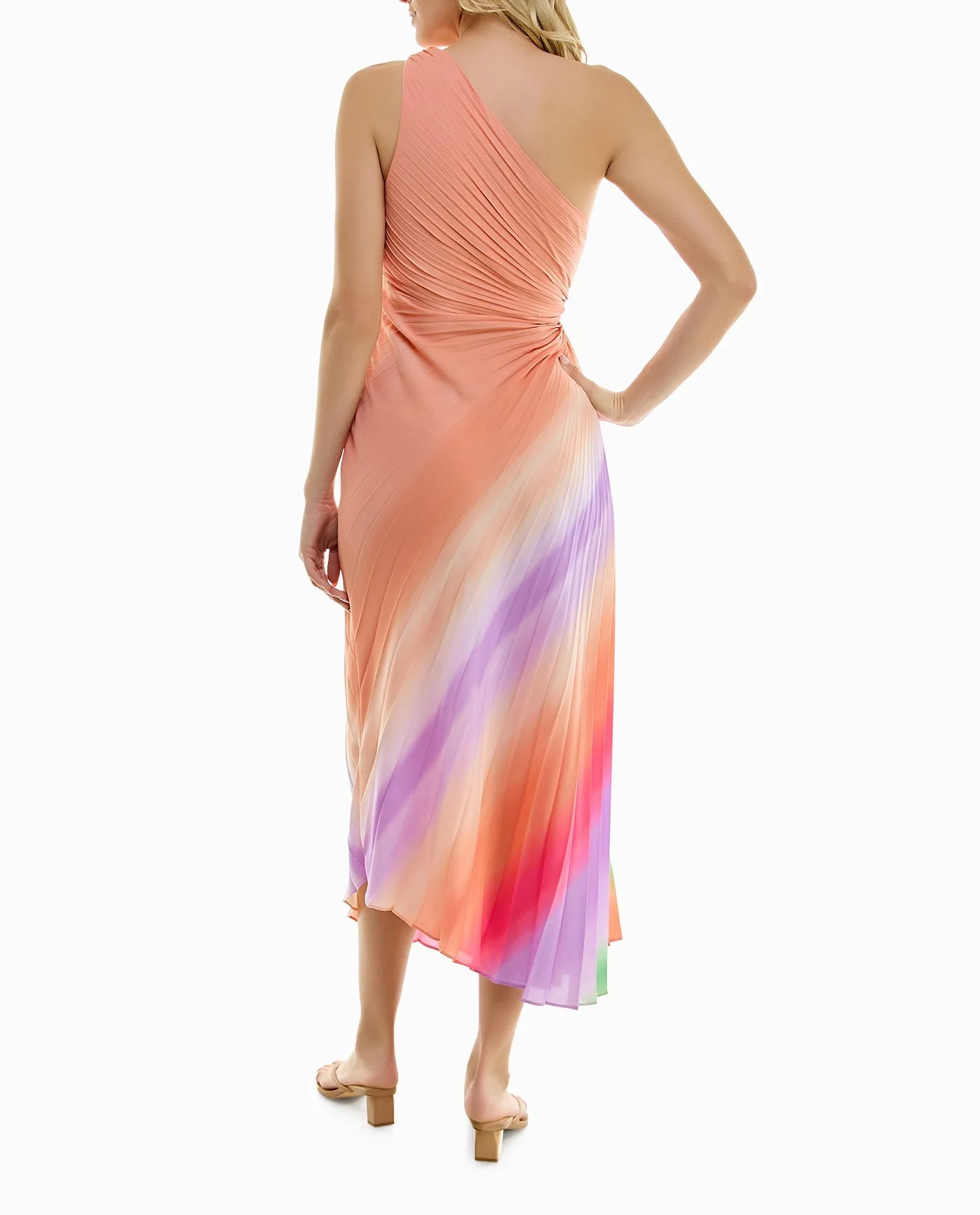 LORA CHIFFON ONE SHOULDER DRESS sold by Nicole Miller product image thumbnail 2