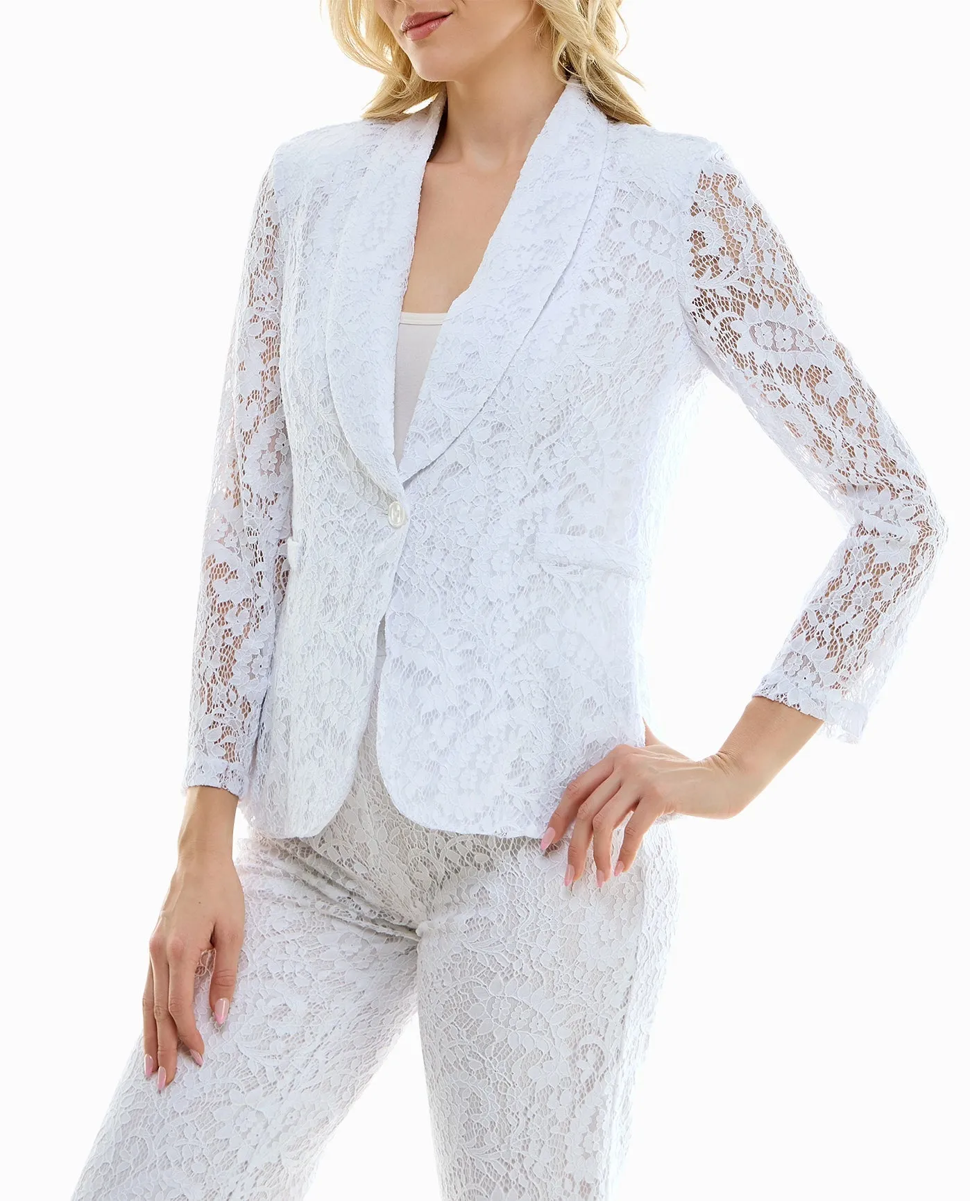 LILY LACE ONE BUTTON BLAZER sold by Nicole Miller product image thumbnail 3