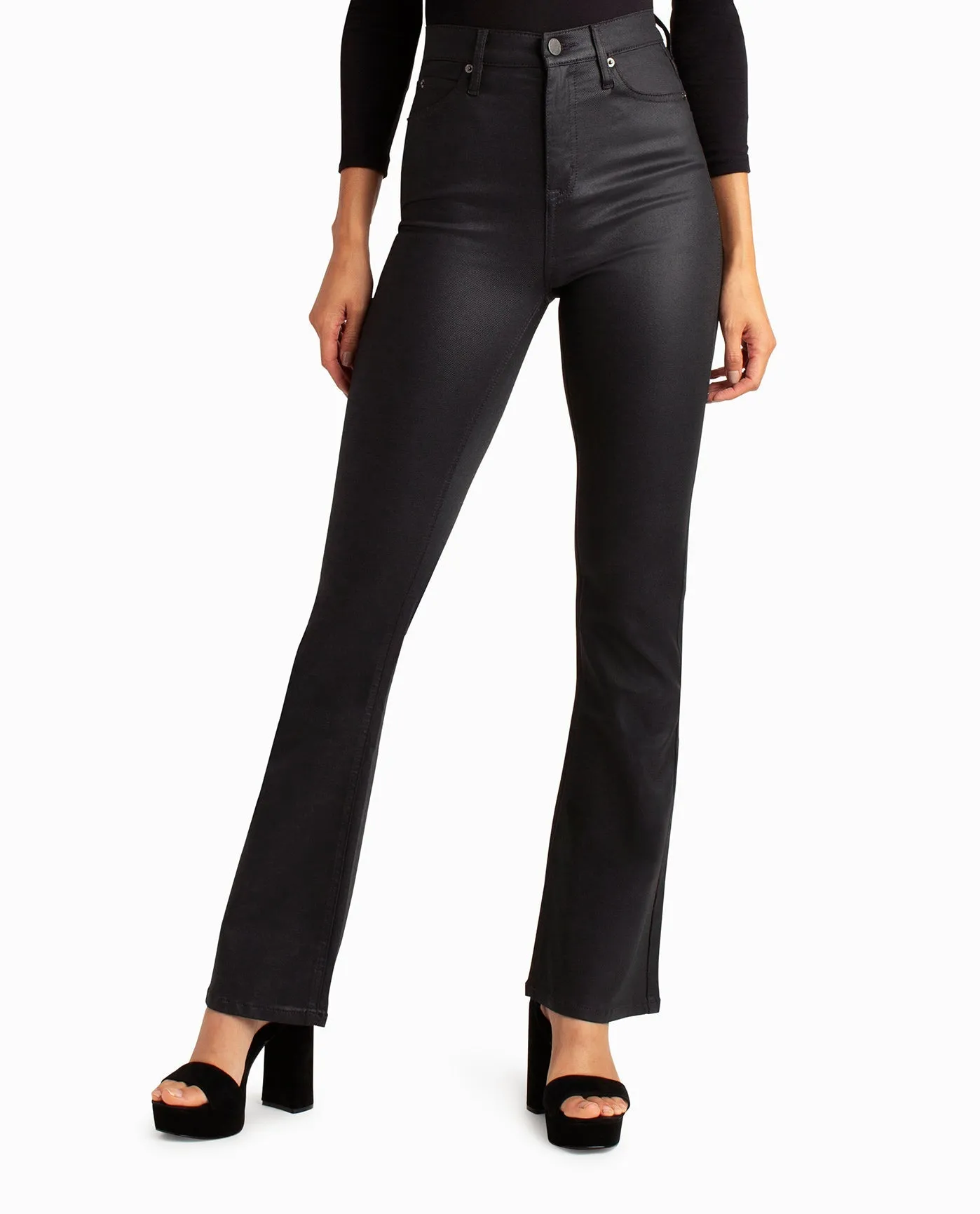 GLISTEN HIGH RISE FLARED JEAN sold by Nicole Miller