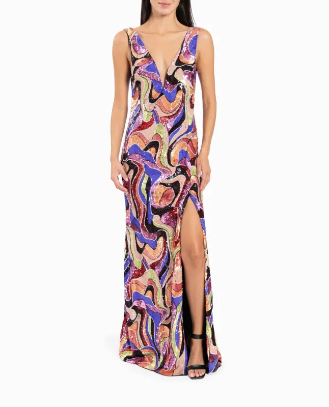 CUSTOM MADE SUNNYLAND SWIRL GOWN sold by Nicole Miller