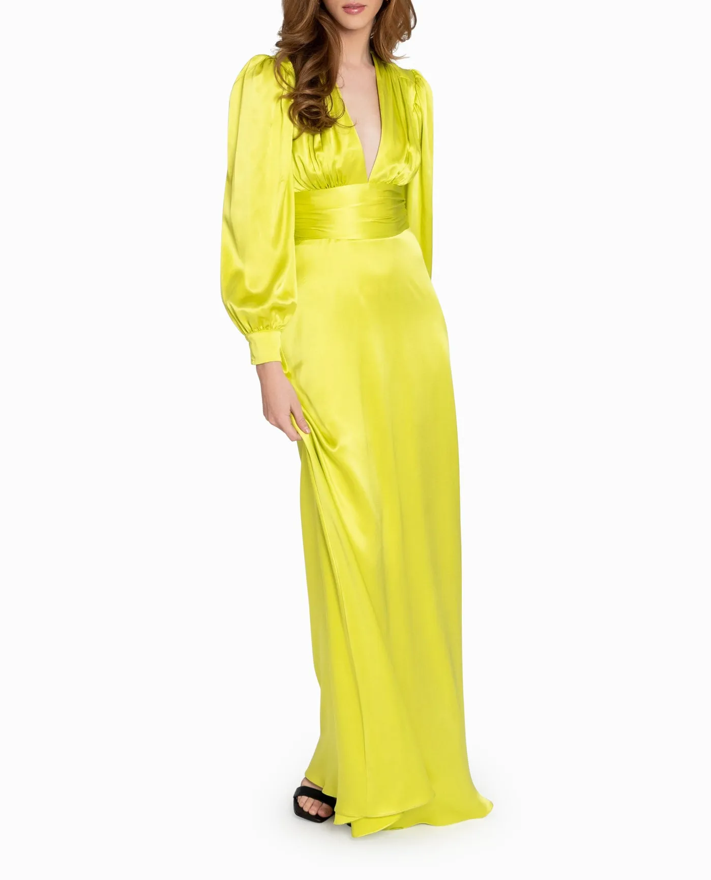 STRETCH SILK PLUNGE GOWN sold by Nicole Miller product image thumbnail 4