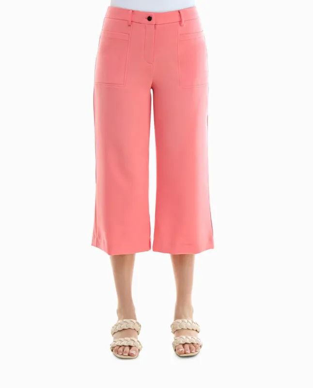 MERCER STRETCH CROPPED ZIP FRONT FLARE PANT sold by Nicole Miller