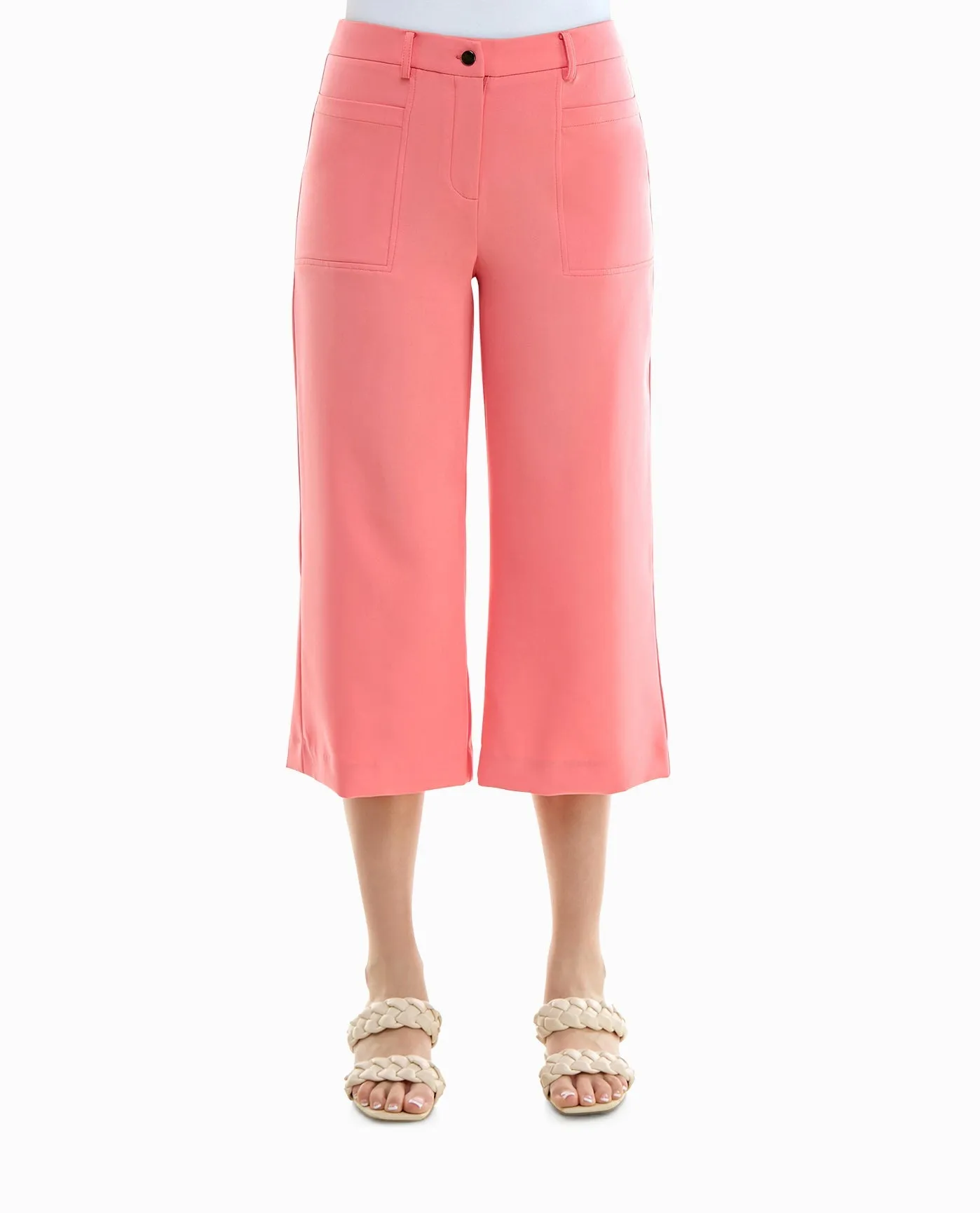 MERCER STRETCH CROPPED ZIP FRONT FLARE PANT sold by Nicole Miller