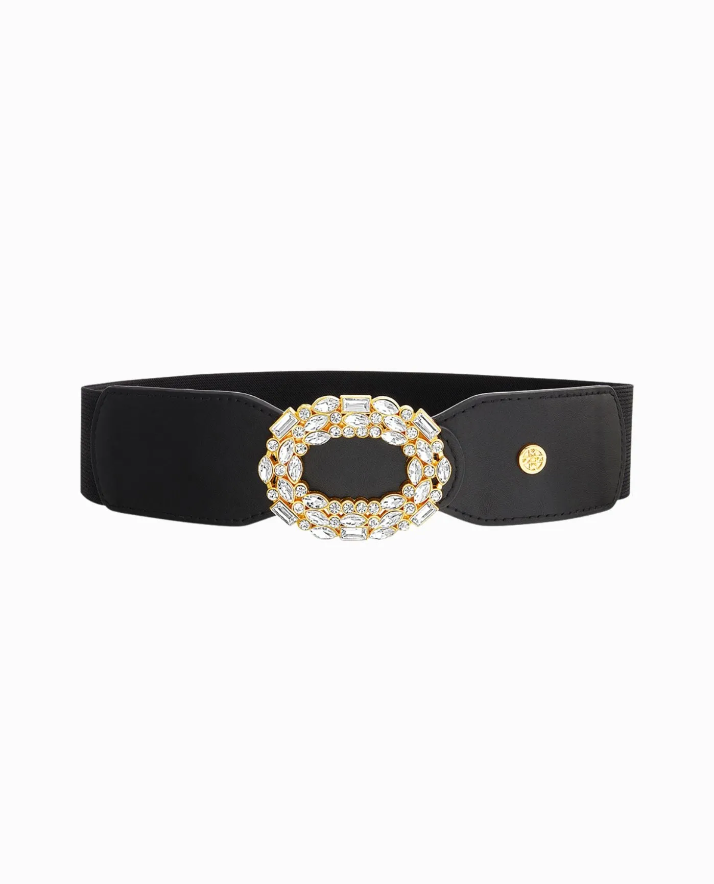 STONE OVAL BUCKLE STRETCH BELT sold by Nicole Miller