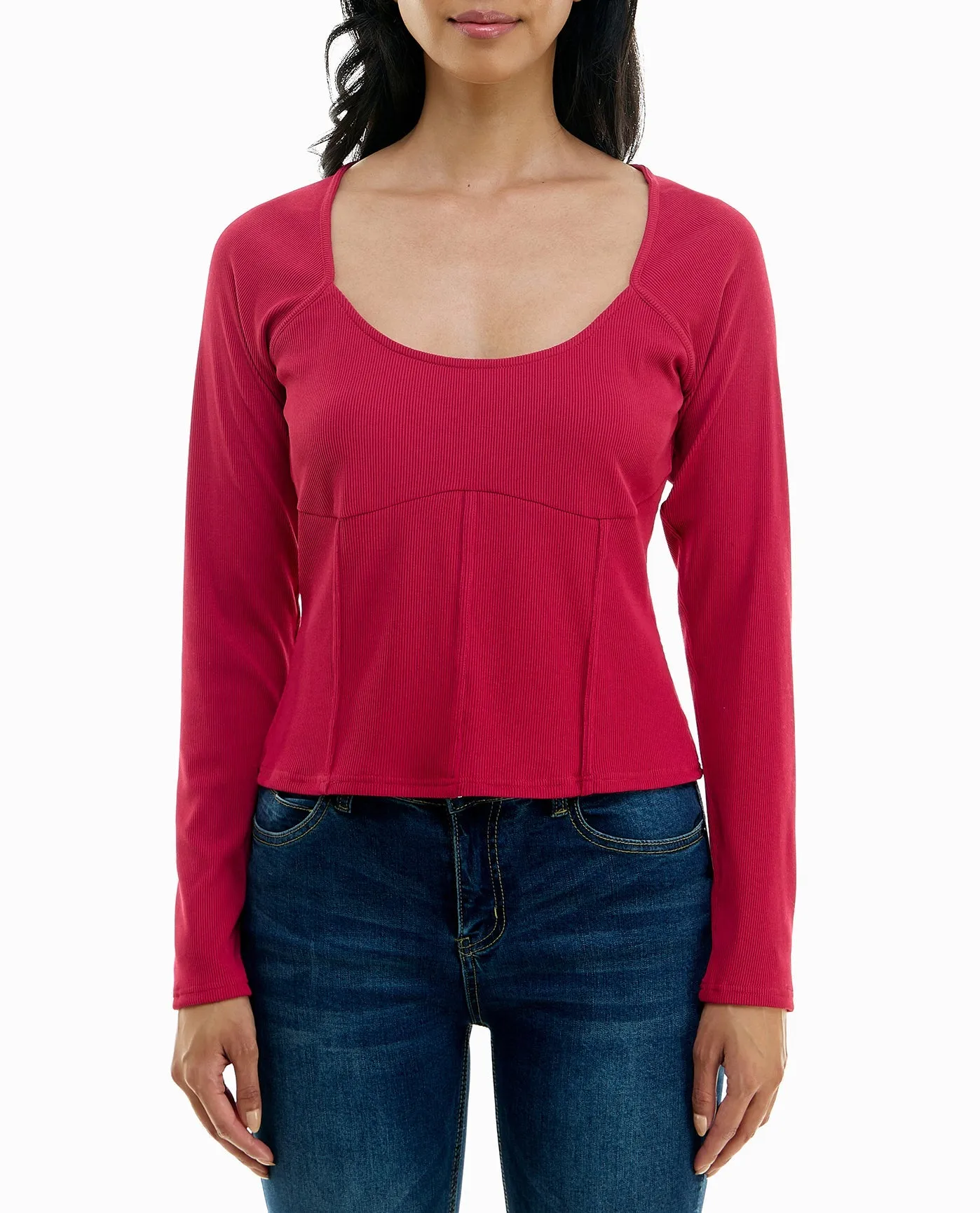 SADIE RIB KNIT LONG SLEEVE SCOOP NECK PULLOVER sold by Nicole Miller