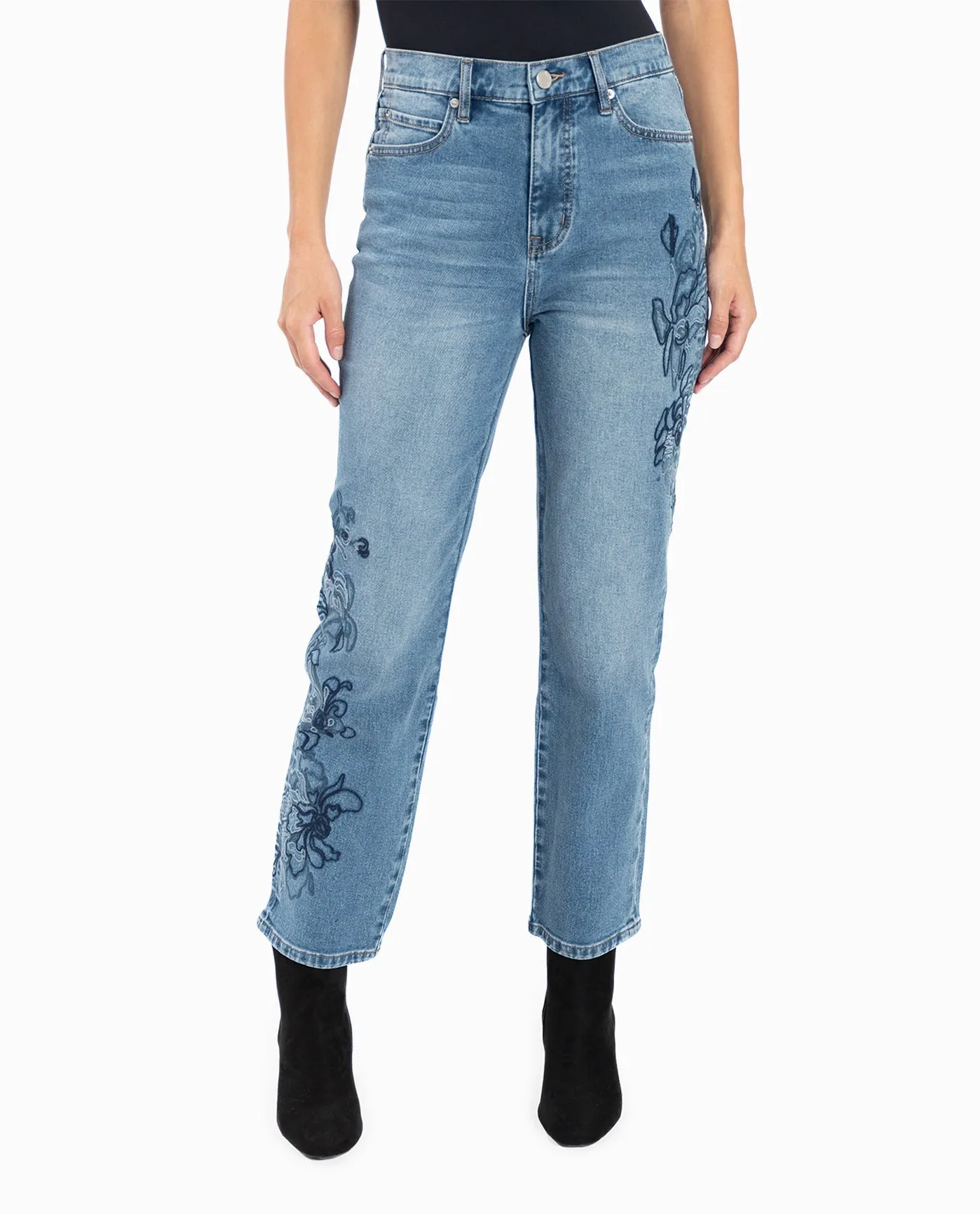 HIGH RISE SLIM STRAIGHT JEAN sold by Nicole Miller