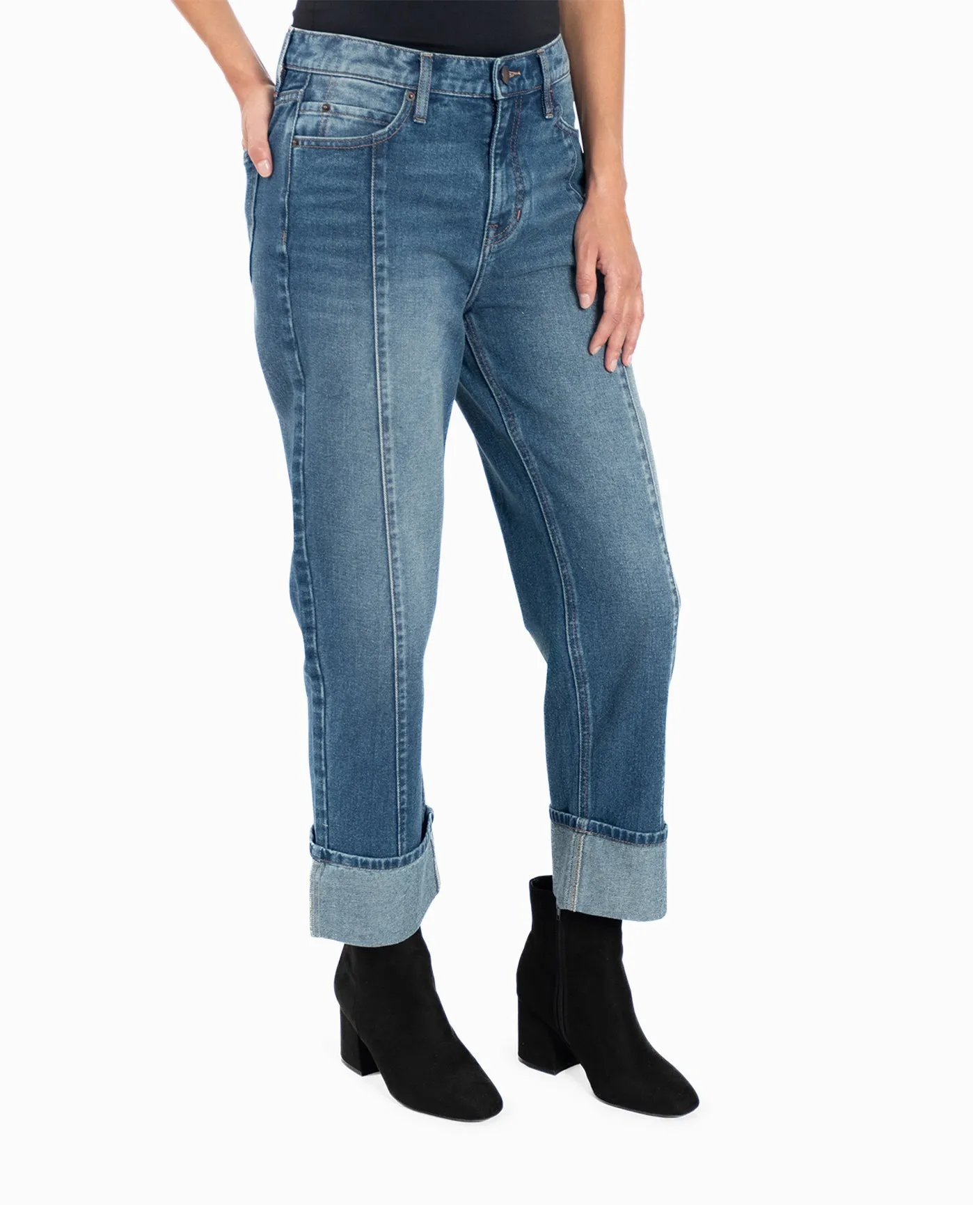 HIGH RISE RELAXED STRAIGHT JEAN sold by Nicole Miller product image thumbnail 3