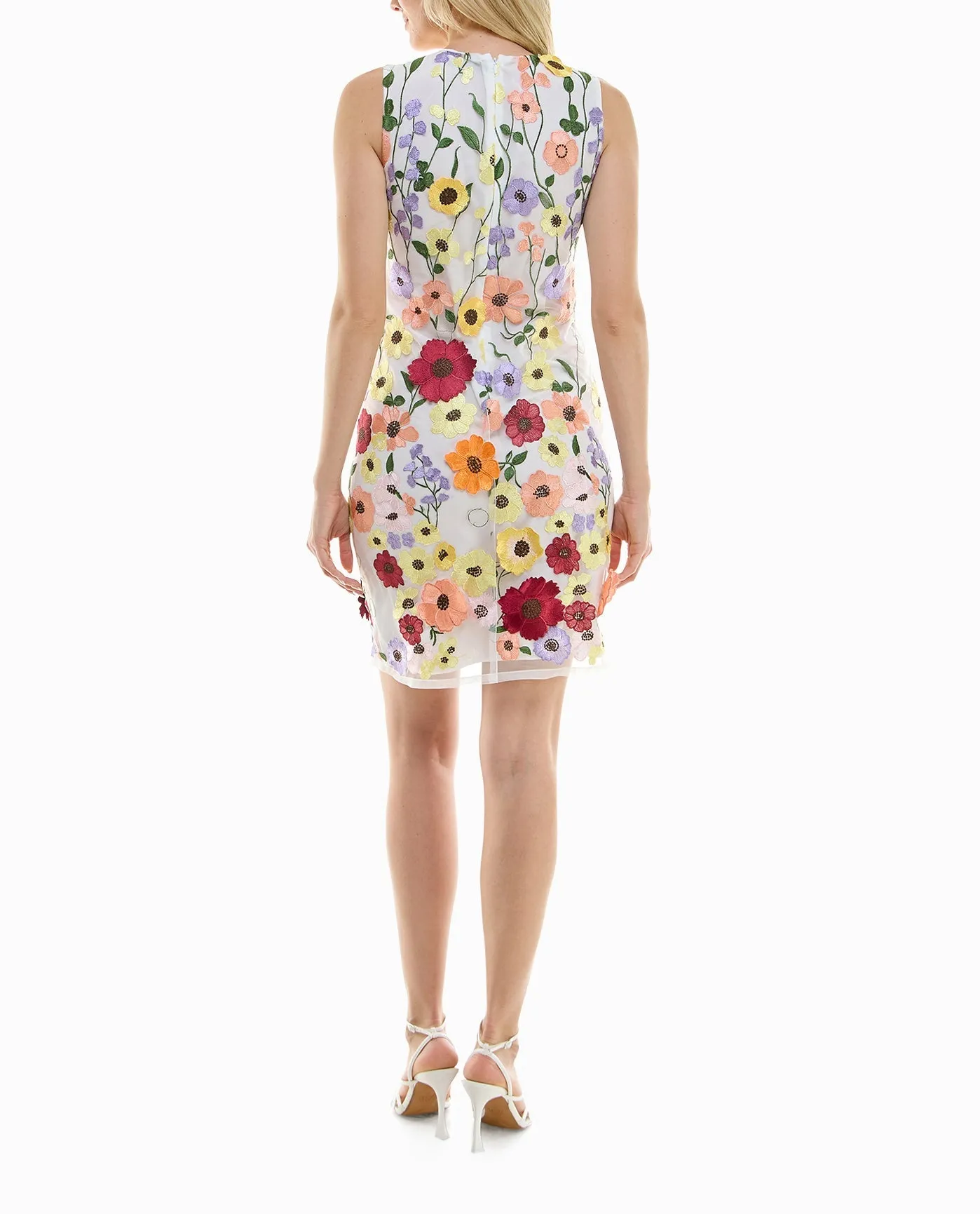 FLORA APPLIQUE MESH SHEATH DRESS sold by Nicole Miller product image thumbnail 2