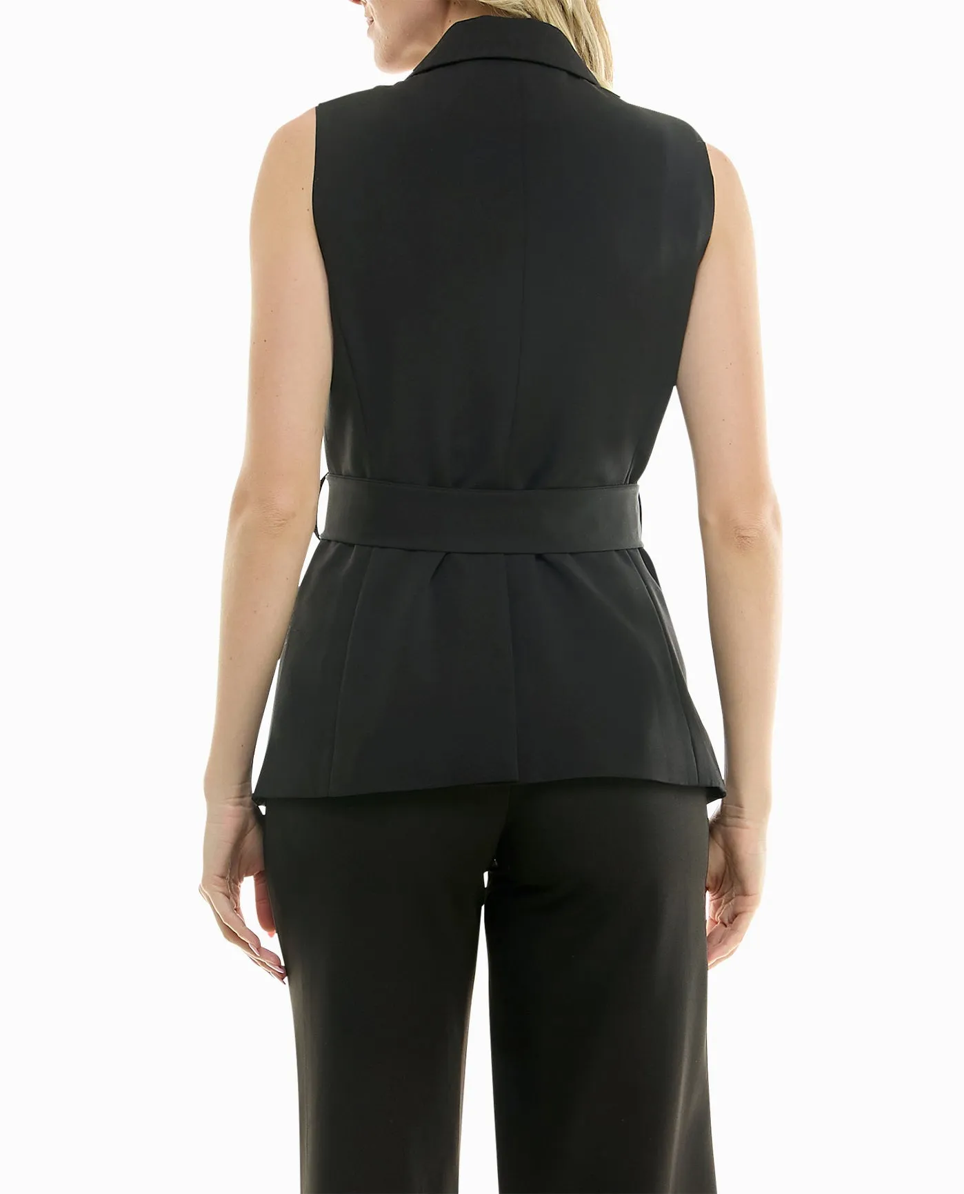 MERCER STRETCH SLEEVELESS TIE BELT BLAZER sold by Nicole Miller product image thumbnail 5