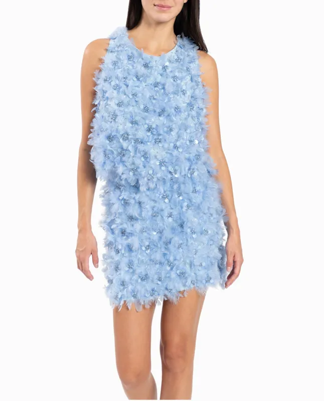 CUSTOM MADE FEATHERED FLORAL SLEVELESS TOP sold by Nicole Miller