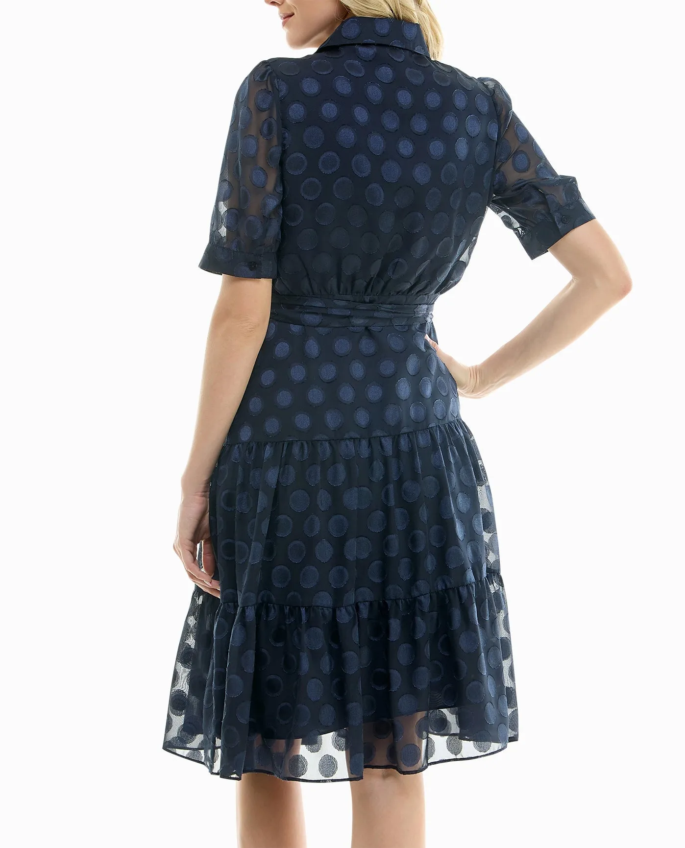 ARIA JACQUARD CHIFFON SHIRT DRESS sold by Nicole Miller product image thumbnail 2