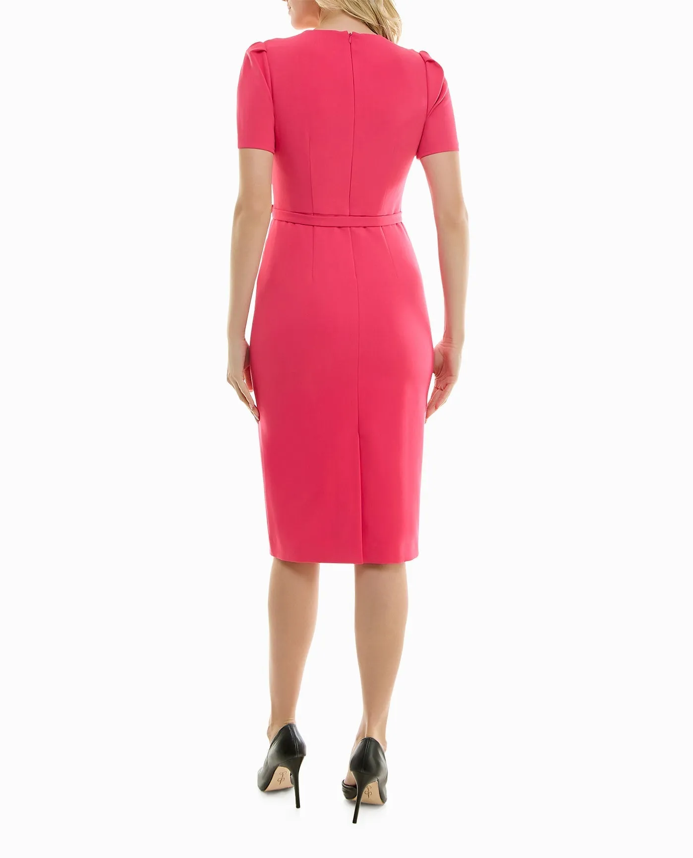 CELESTE STRETCH TWILL PEPLUM MIDI DRESS sold by Nicole Miller product image thumbnail 2