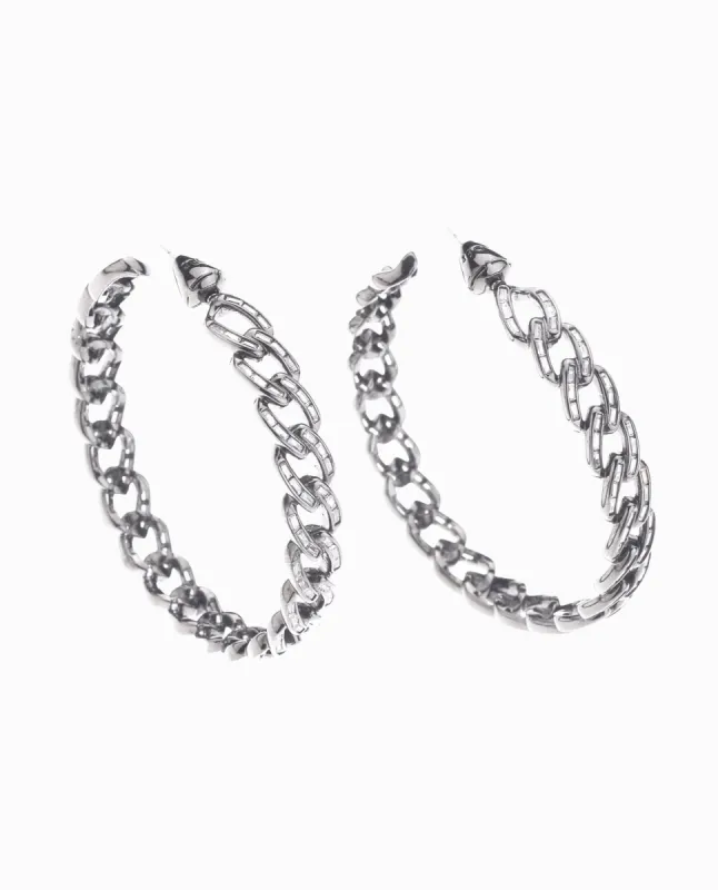 PAVE CHAINLINK HOOPS sold by Nicole Miller
