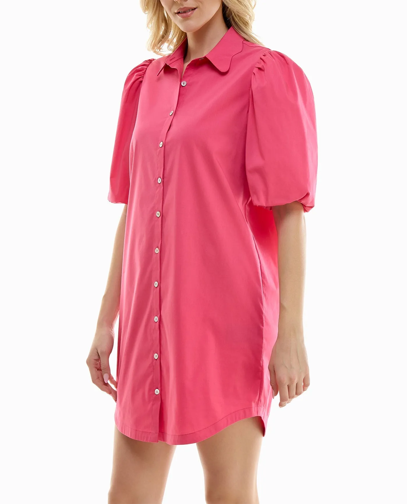 DAHLIA STRETCH POPLIN BLOUSON SLEEVE SHIRT DRESS sold by Nicole Miller product image thumbnail 3