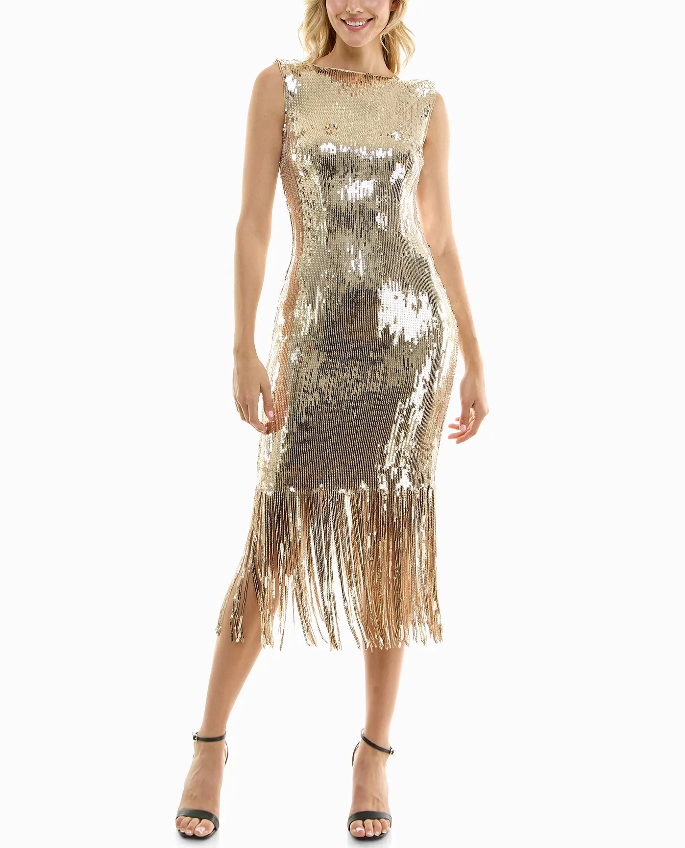 EXCLUSIVE SCARLETT SEQUIN FRINGED SHEATH DRESS sold by Nicole Miller product image thumbnail 5