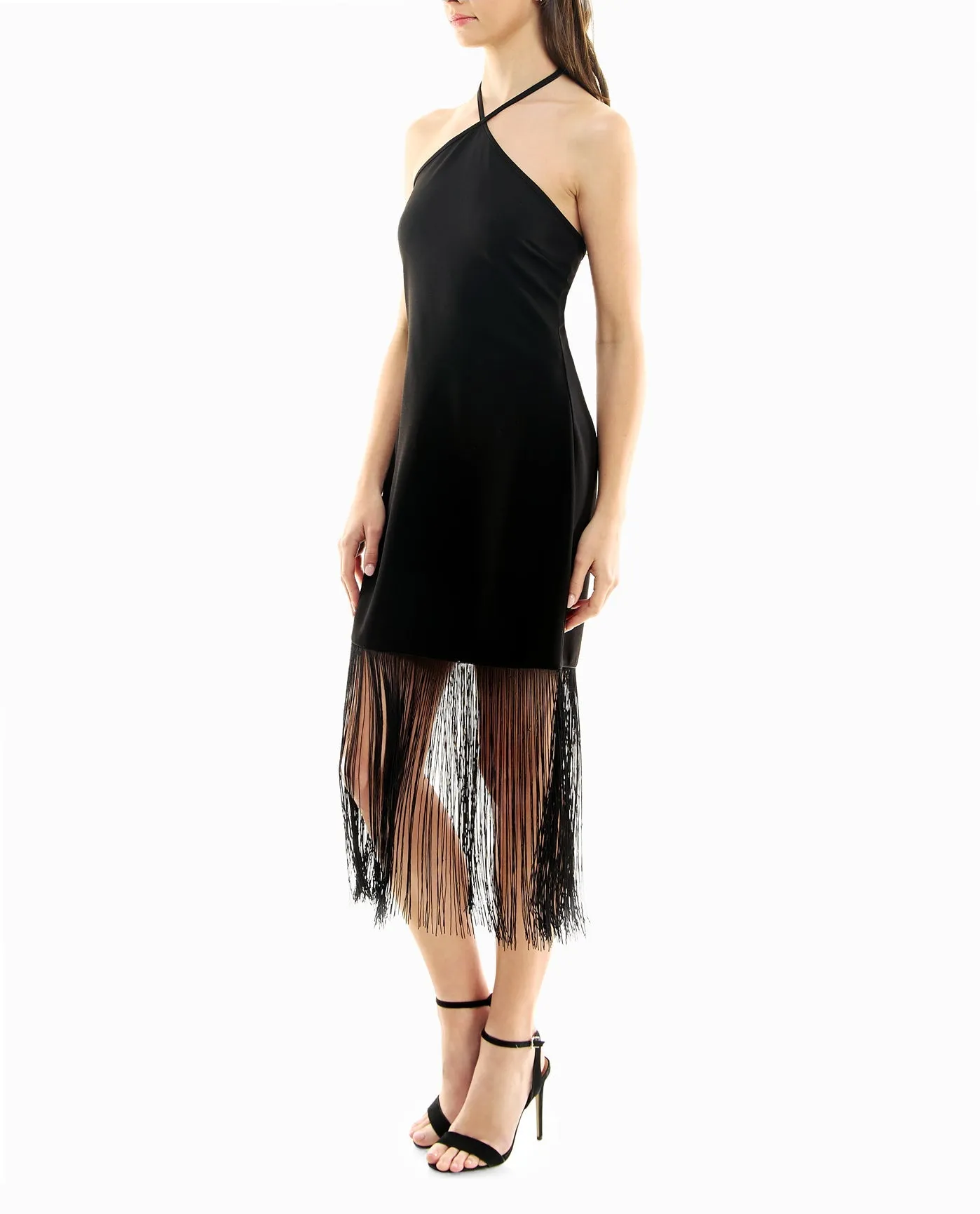 SYLVIE STRETCH CREPE FRINGED SHEATH DRESS sold by Nicole Miller product image thumbnail 3