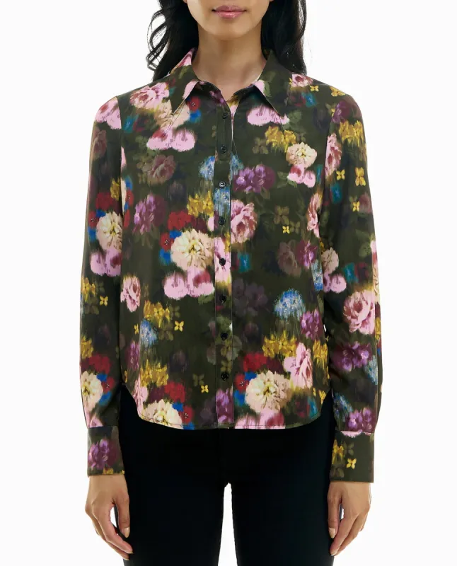 HEATHER SILK BOYFRIEND BLOUSE made by Nicole Miller