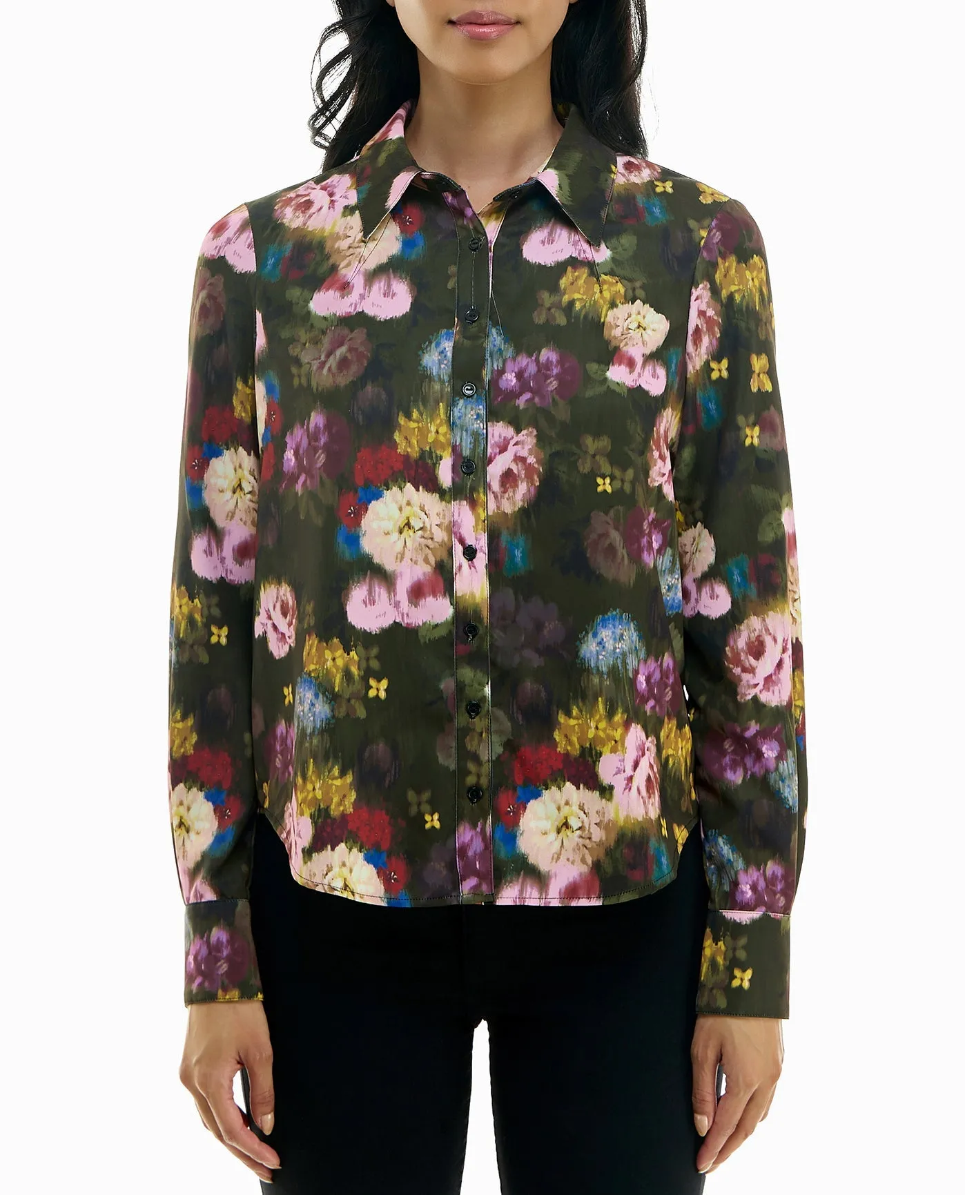 HEATHER SILK BOYFRIEND BLOUSE sold by Nicole Miller
