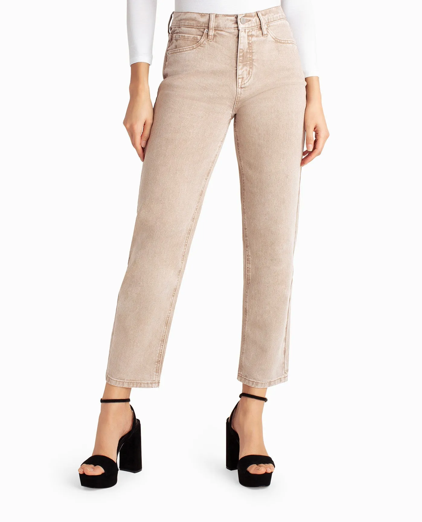SANDSTONE MINERAL HIGH RISE SLIM STRAIGHT JEAN sold by Nicole Miller