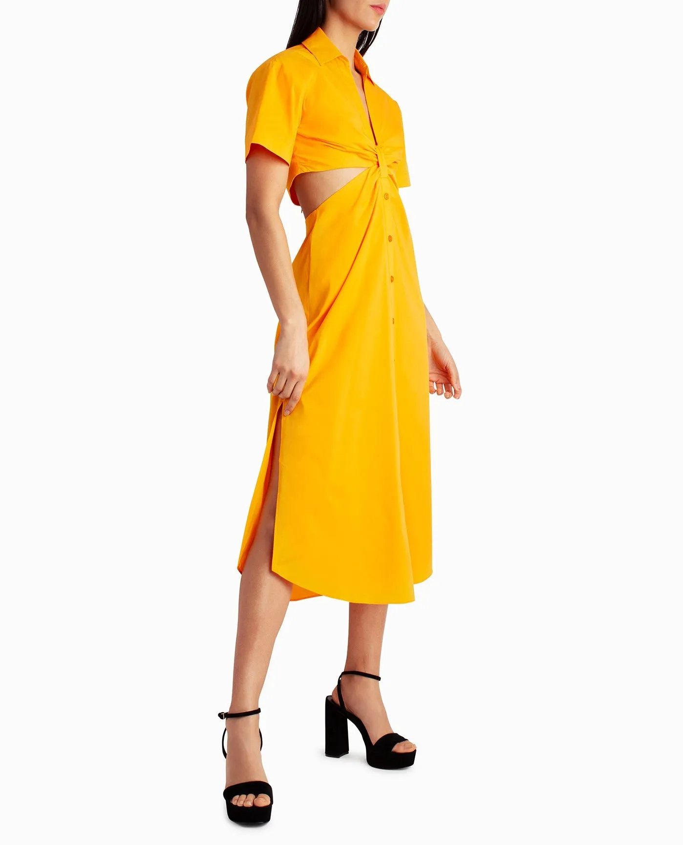 CAROLINE POPLIN MIDI SHIRT DRESS sold by Nicole Miller product image thumbnail 3