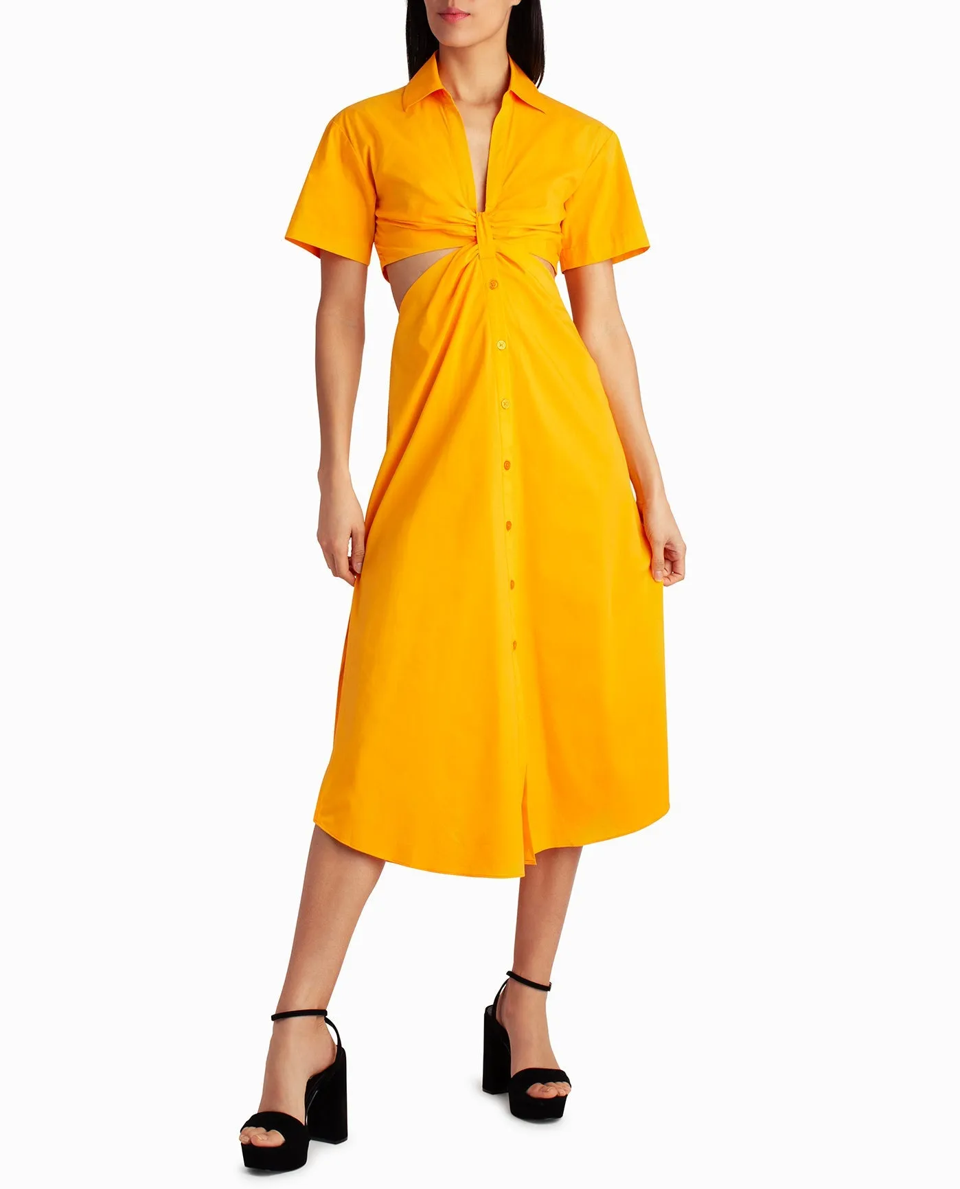 CAROLINE POPLIN MIDI SHIRT DRESS sold by Nicole Miller