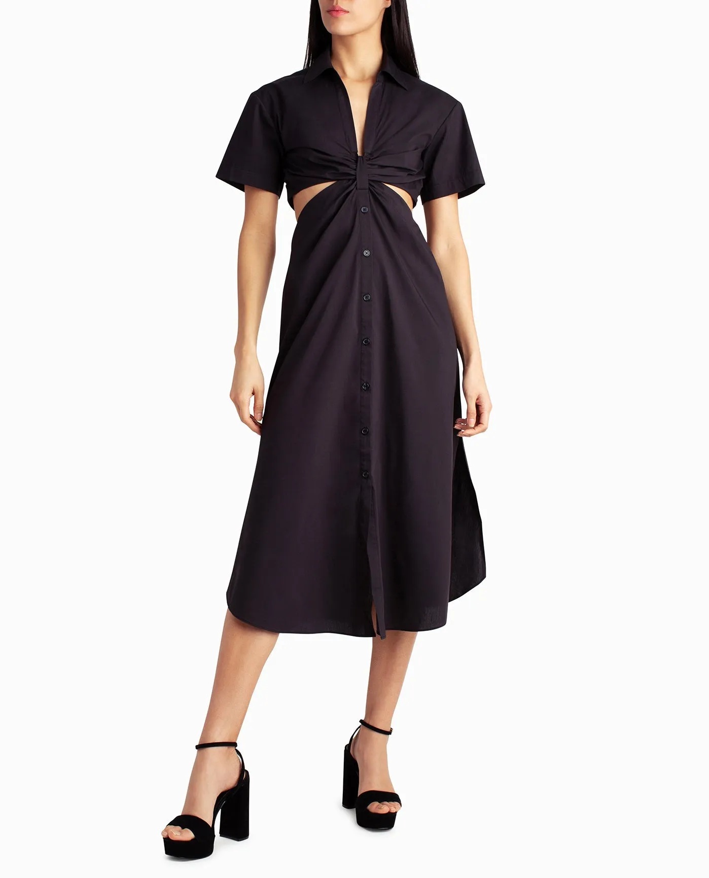 CAROLINE POPLIN MIDI SHIRT DRESS sold by Nicole Miller product image thumbnail 5
