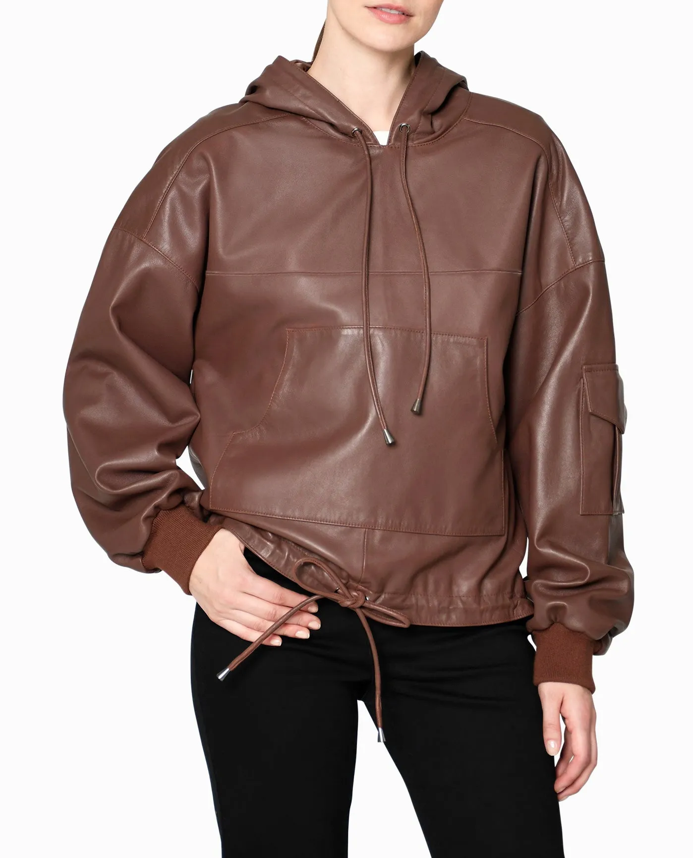 LEATHER SPACE HOODIE sold by Nicole Miller product image thumbnail 4