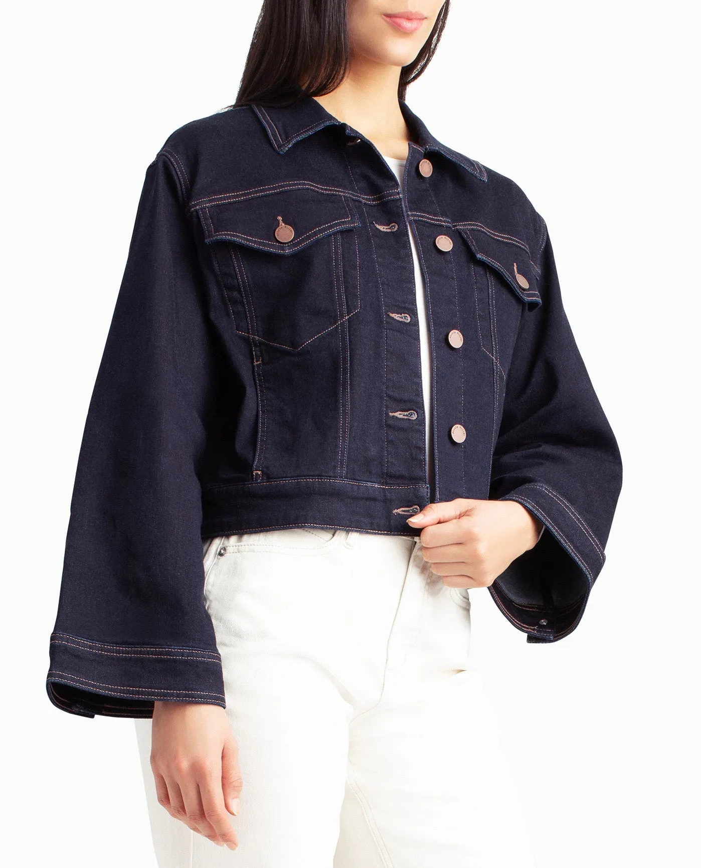 LENOX HILL BELL SLEEVE CROP JACKET sold by Nicole Miller product image thumbnail 3