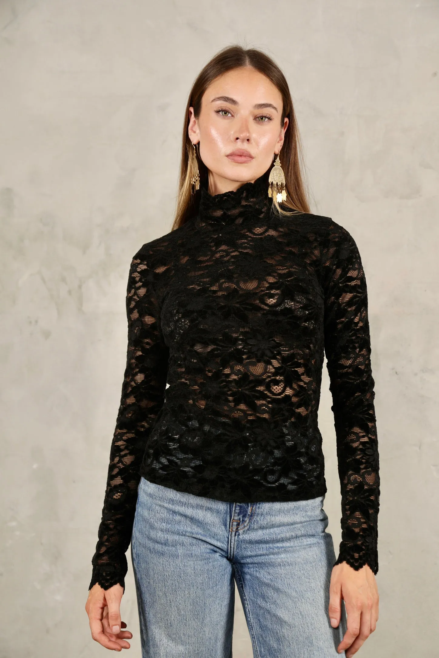 Ivy Lace Turtleneck sold by Nightcap