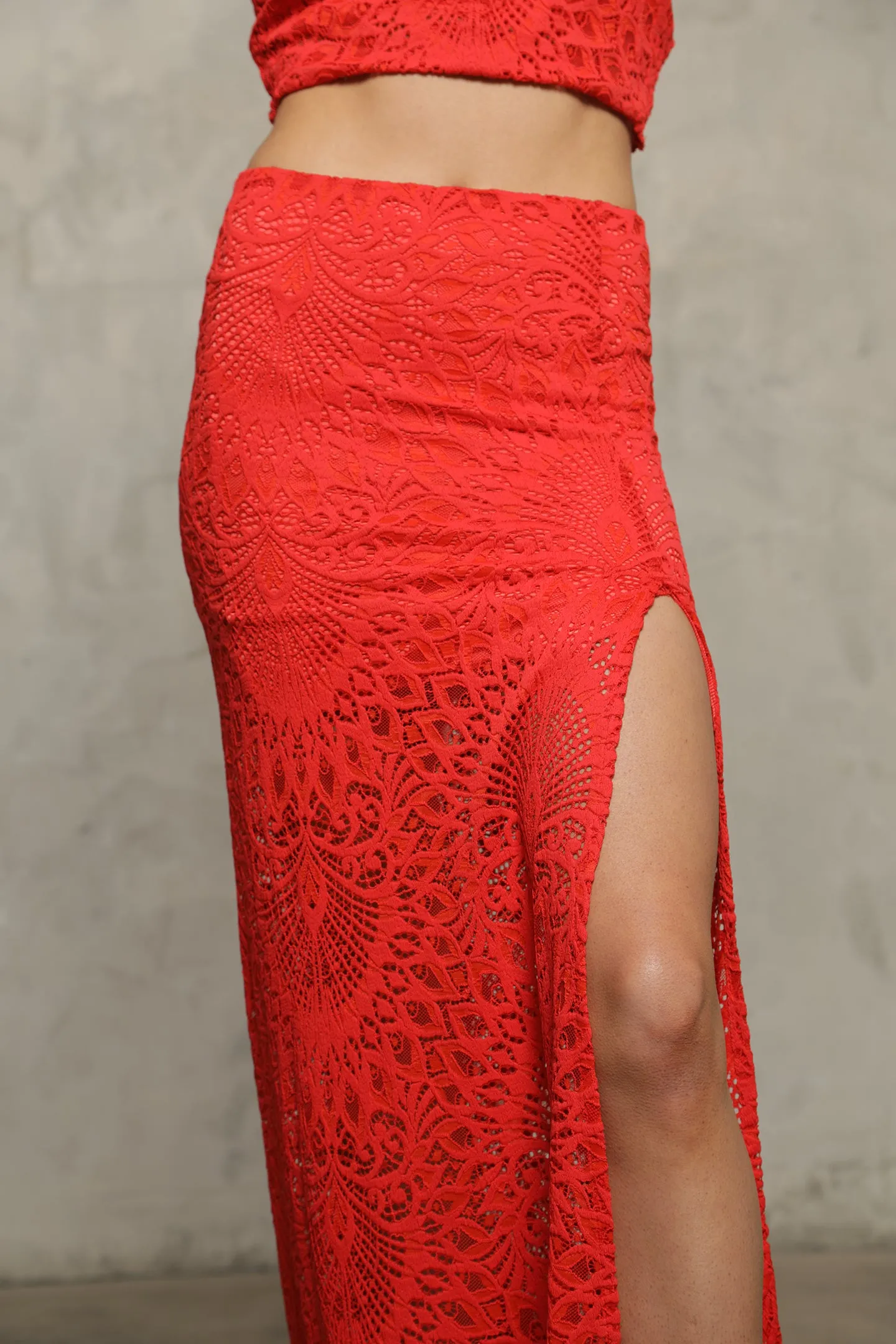 High Slit Lace Maxi Skirt sold by Nightcap product image thumbnail 3