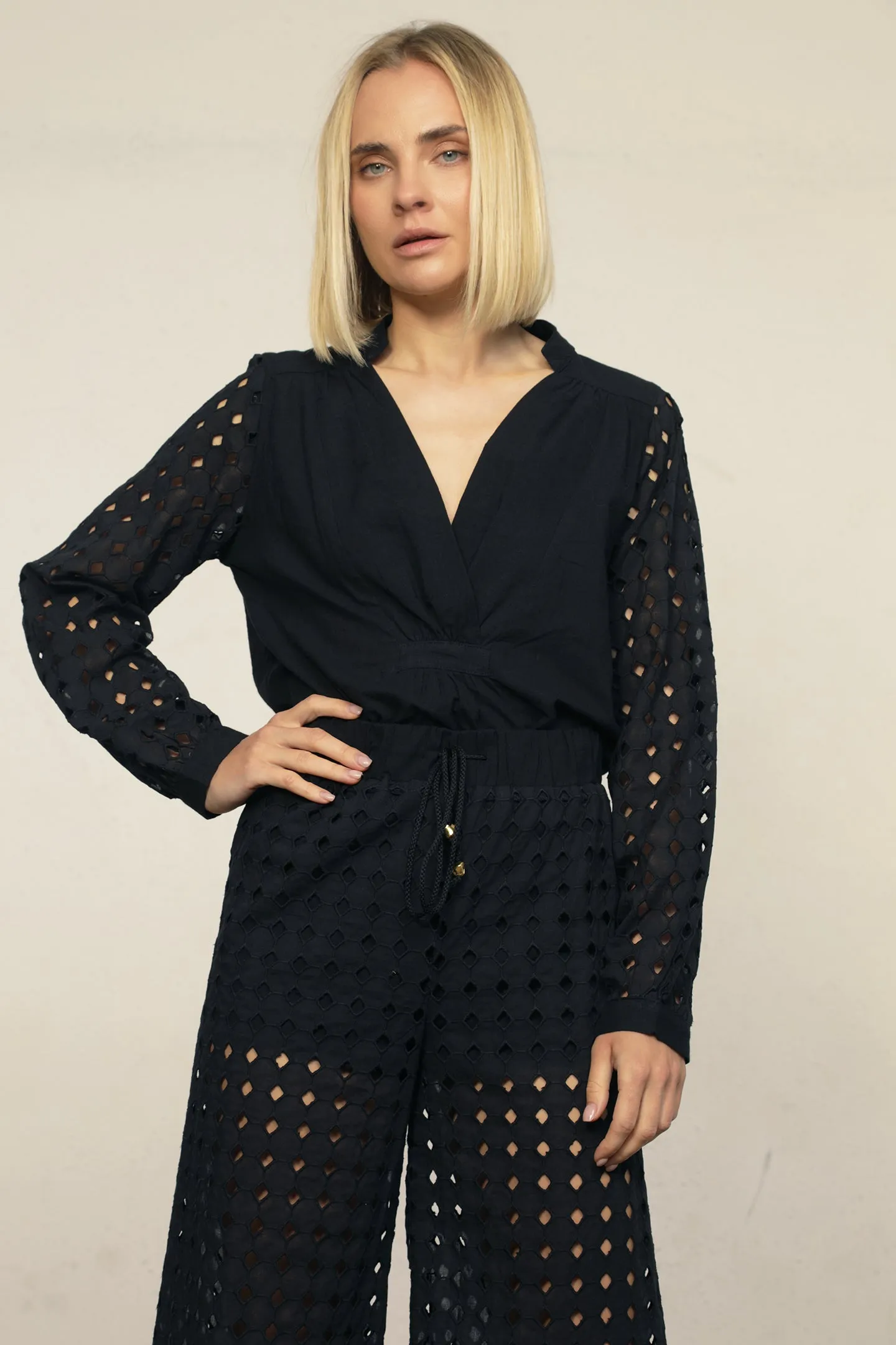 Costa Eyelet Blouse sold by Nightcap