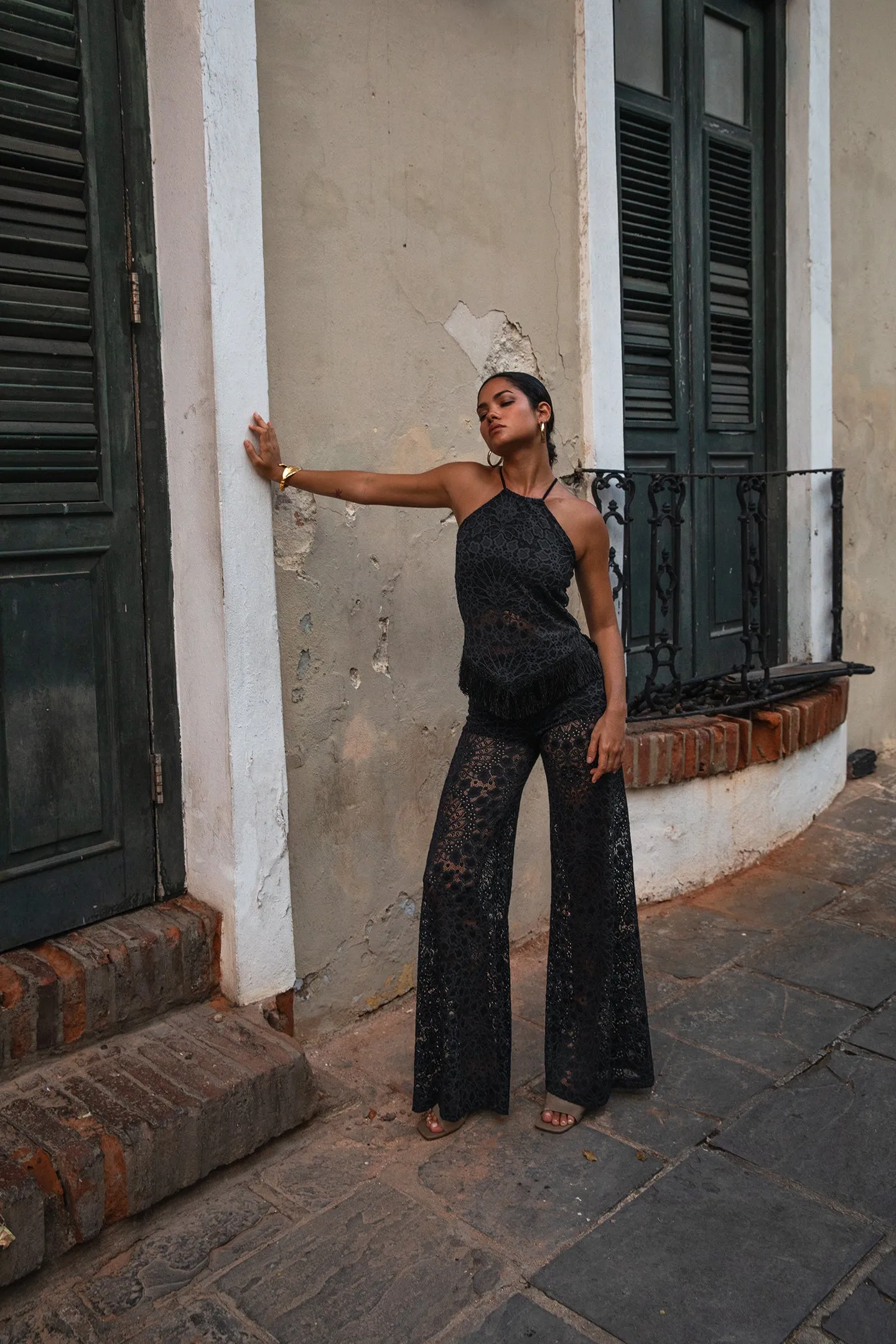 Lotus Lace Apron Fringe Top sold by Nightcap product image thumbnail 5