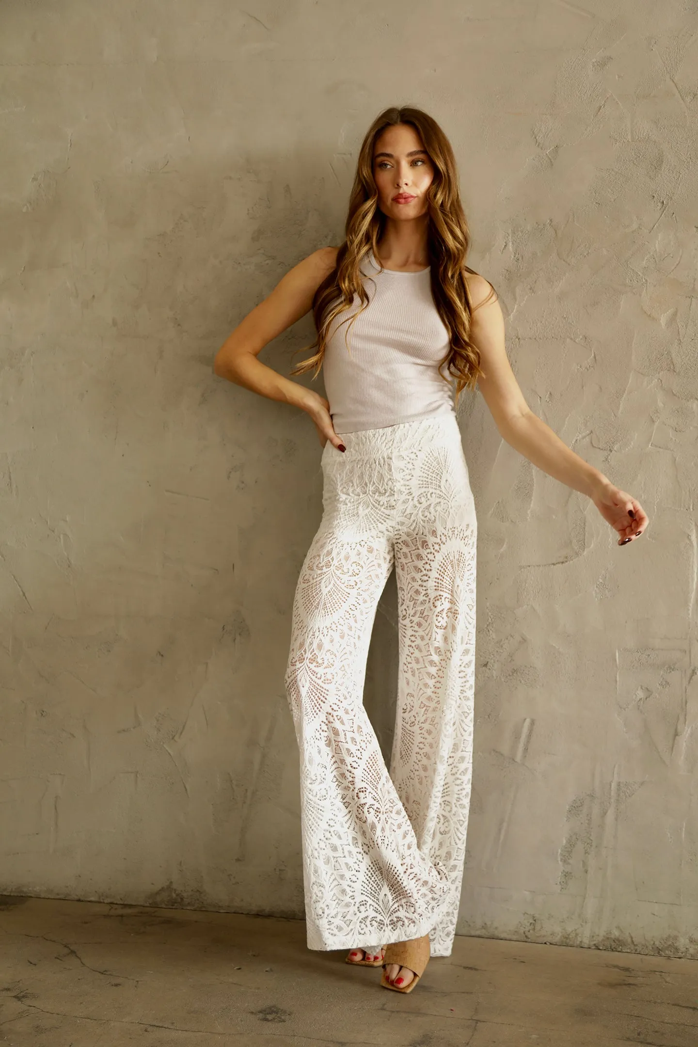 Lanai Lace Palazzo Pant sold by Nightcap product image thumbnail 5