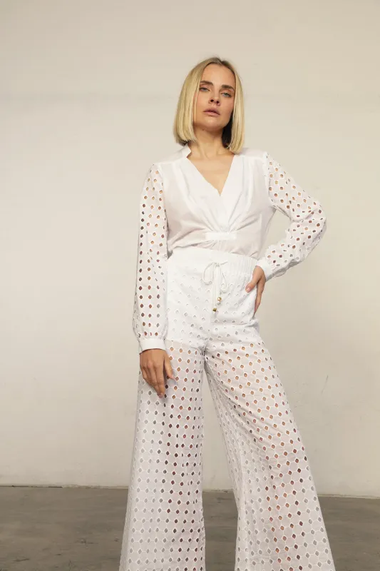 Eyelet Costa Pant made by Nightcap