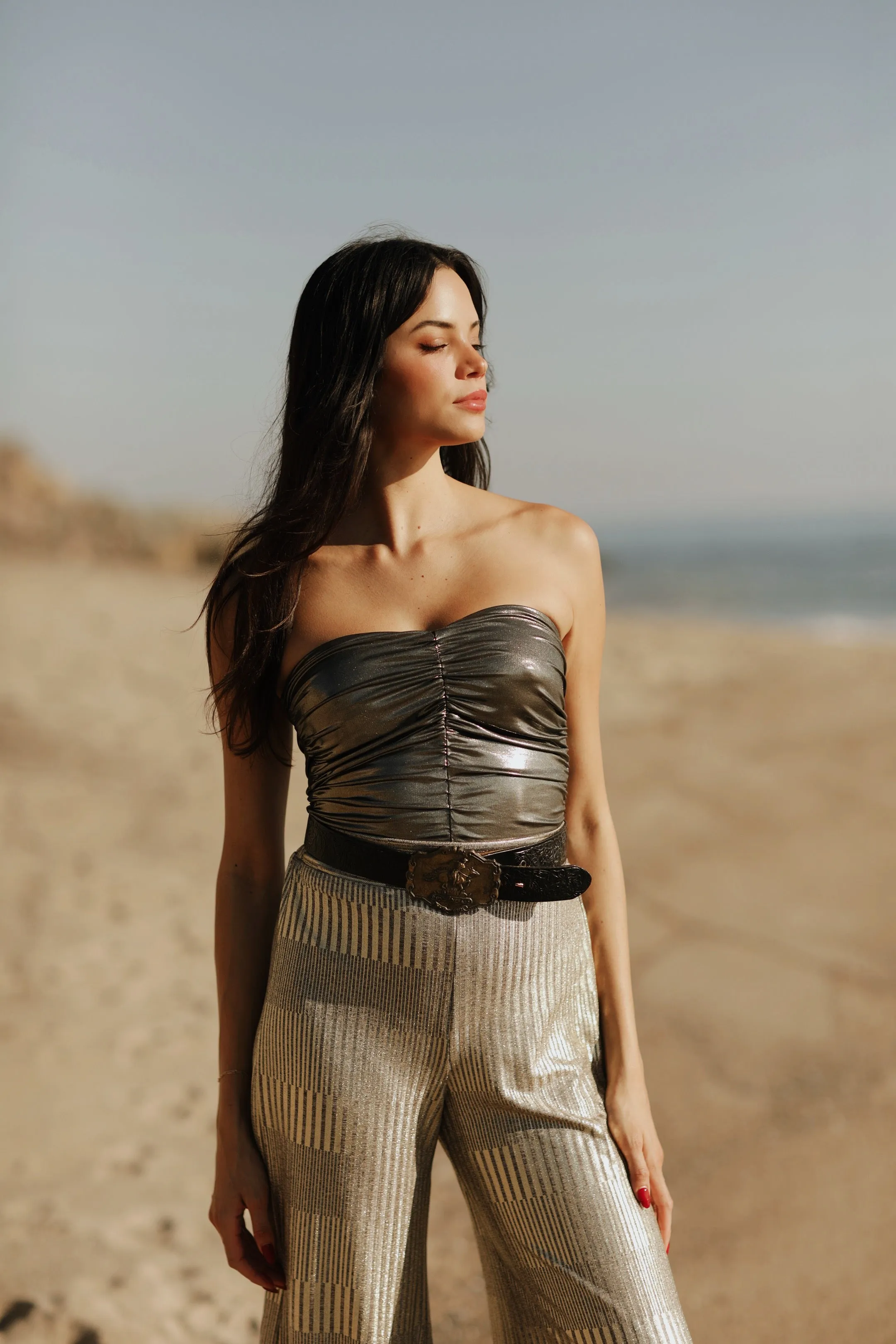 Ruched Foil Tube Top sold by Nightcap product image thumbnail 2