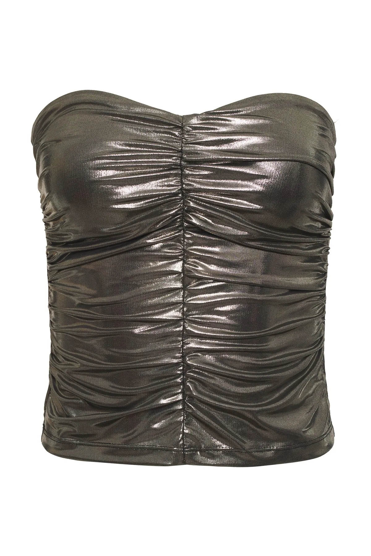 Ruched Foil Tube Top sold by Nightcap