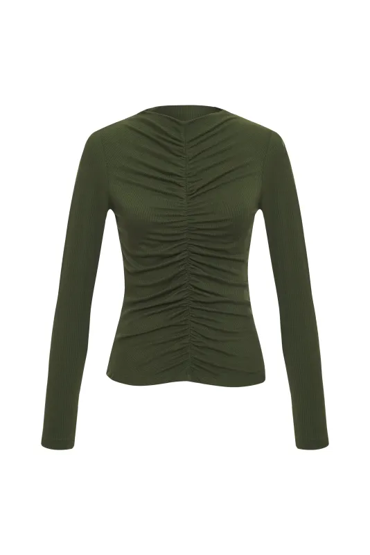 Ribbed Ruched Top sold by Nightcap