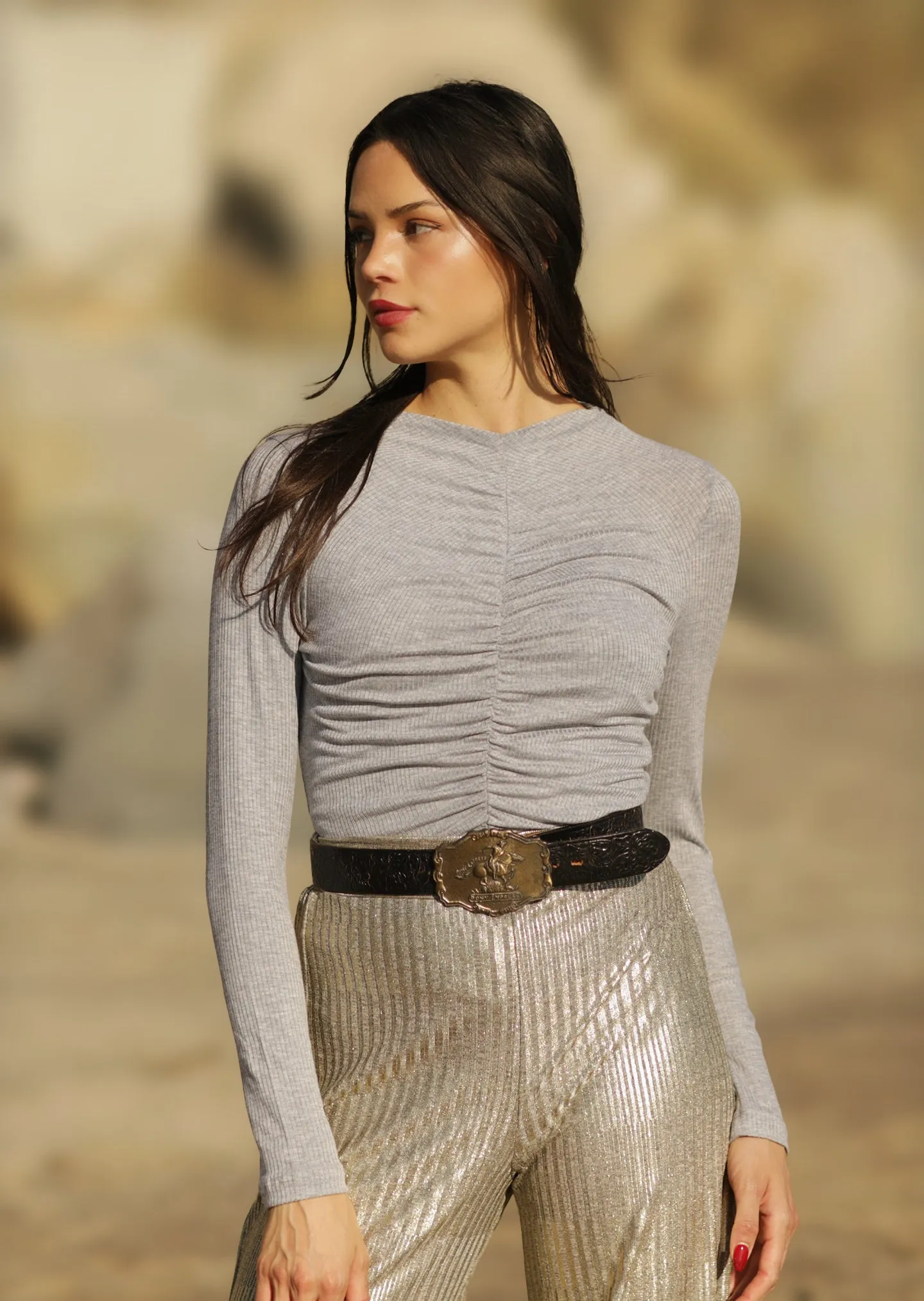 Ribbed Ruched Top sold by Nightcap product image thumbnail 2