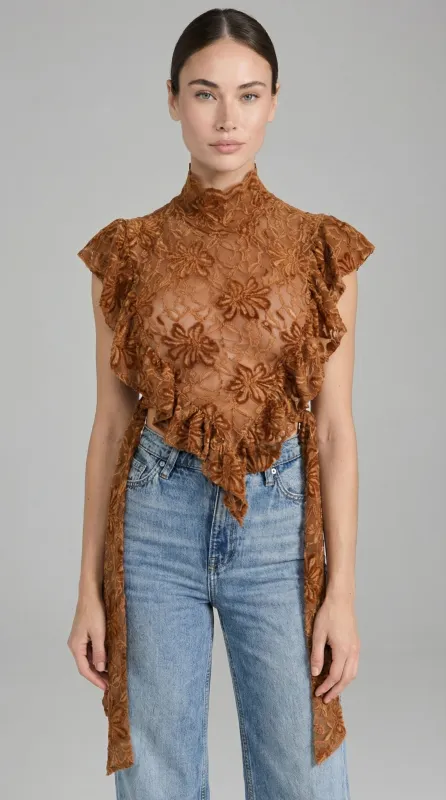 Fleur Lace Apron Blouse sold by Nightcap