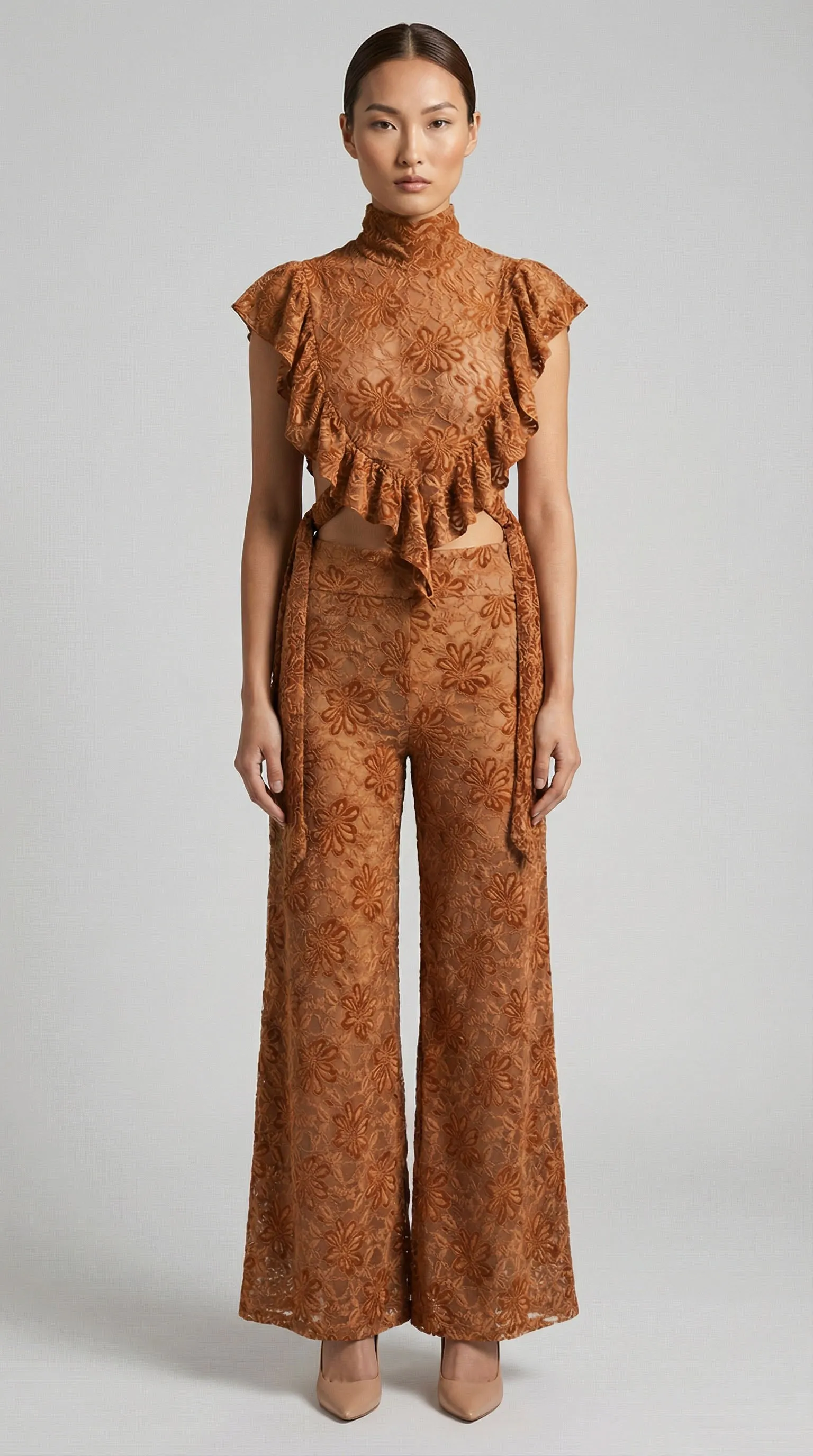 Le Fleur Lace Palazzo Pant sold by Nightcap