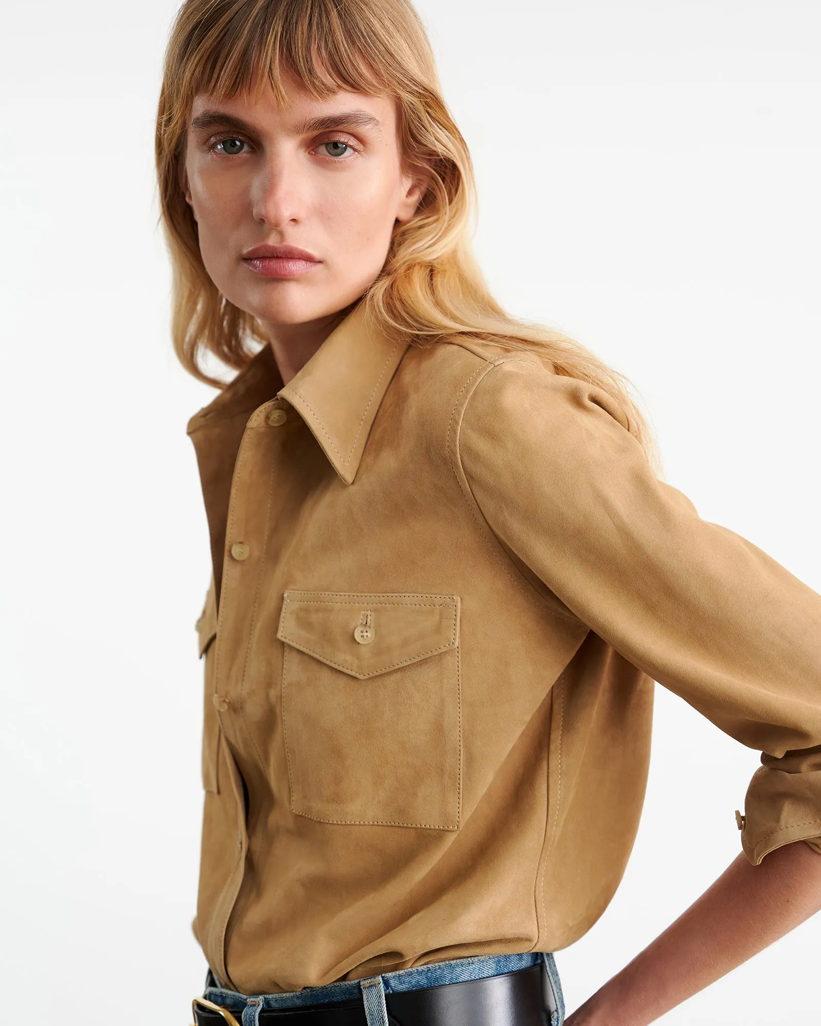 AVA SUEDE SHIRT sold by Nili Lotan product image thumbnail 3