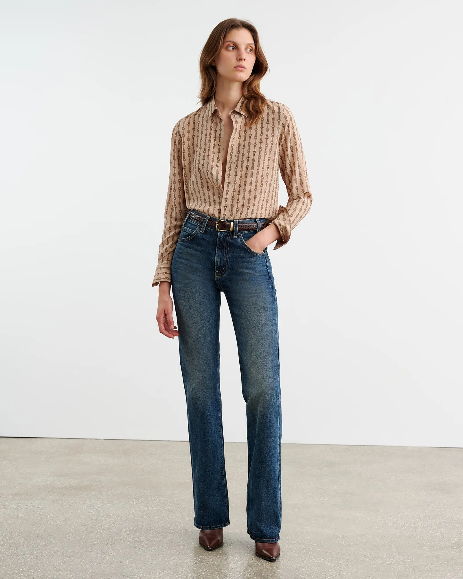 PRINTED GAIA SLIM SHIRT sold by Nili Lotan product image thumbnail 5