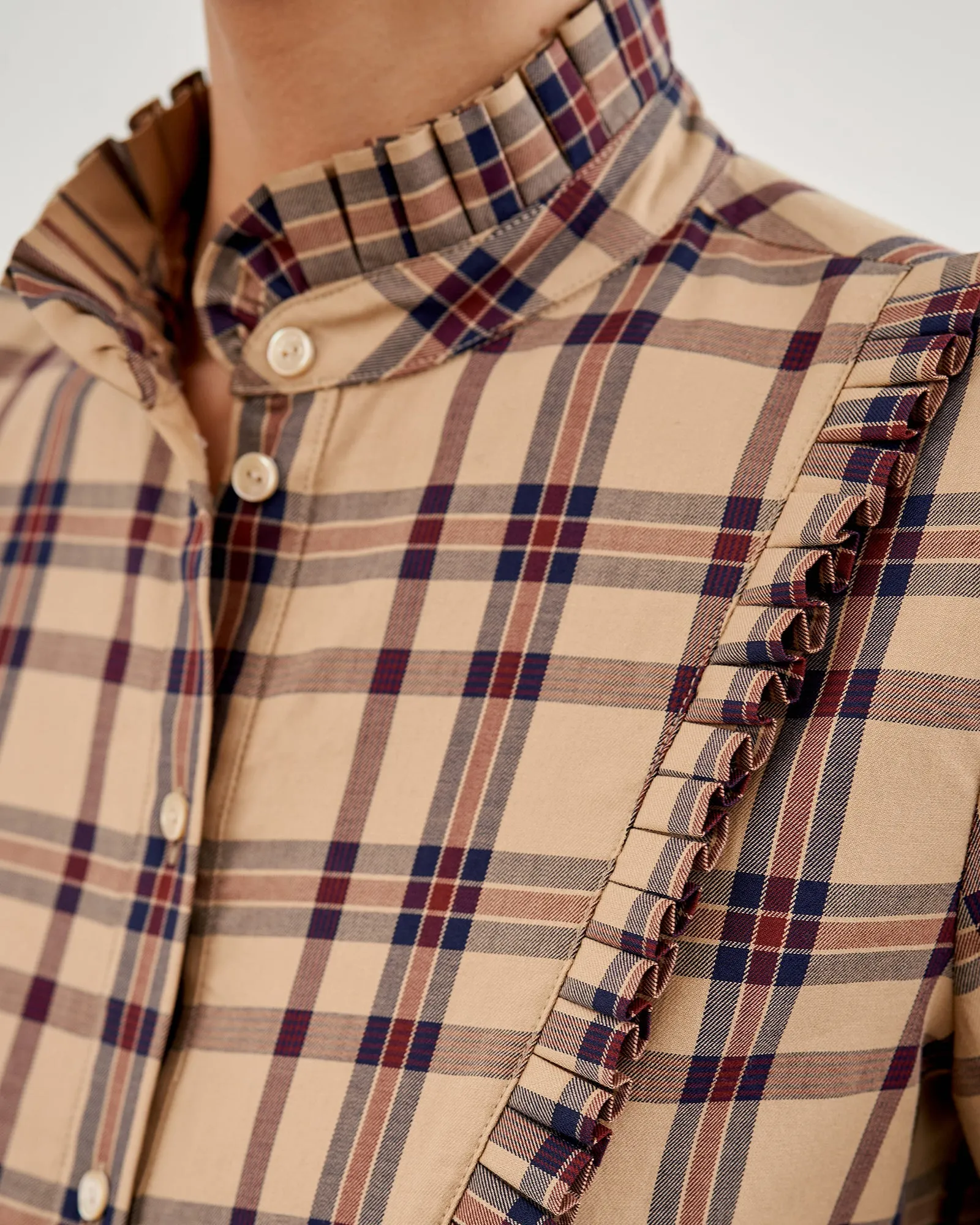 PLAID GRETTA BLOUSE sold by Nili Lotan product image thumbnail 5