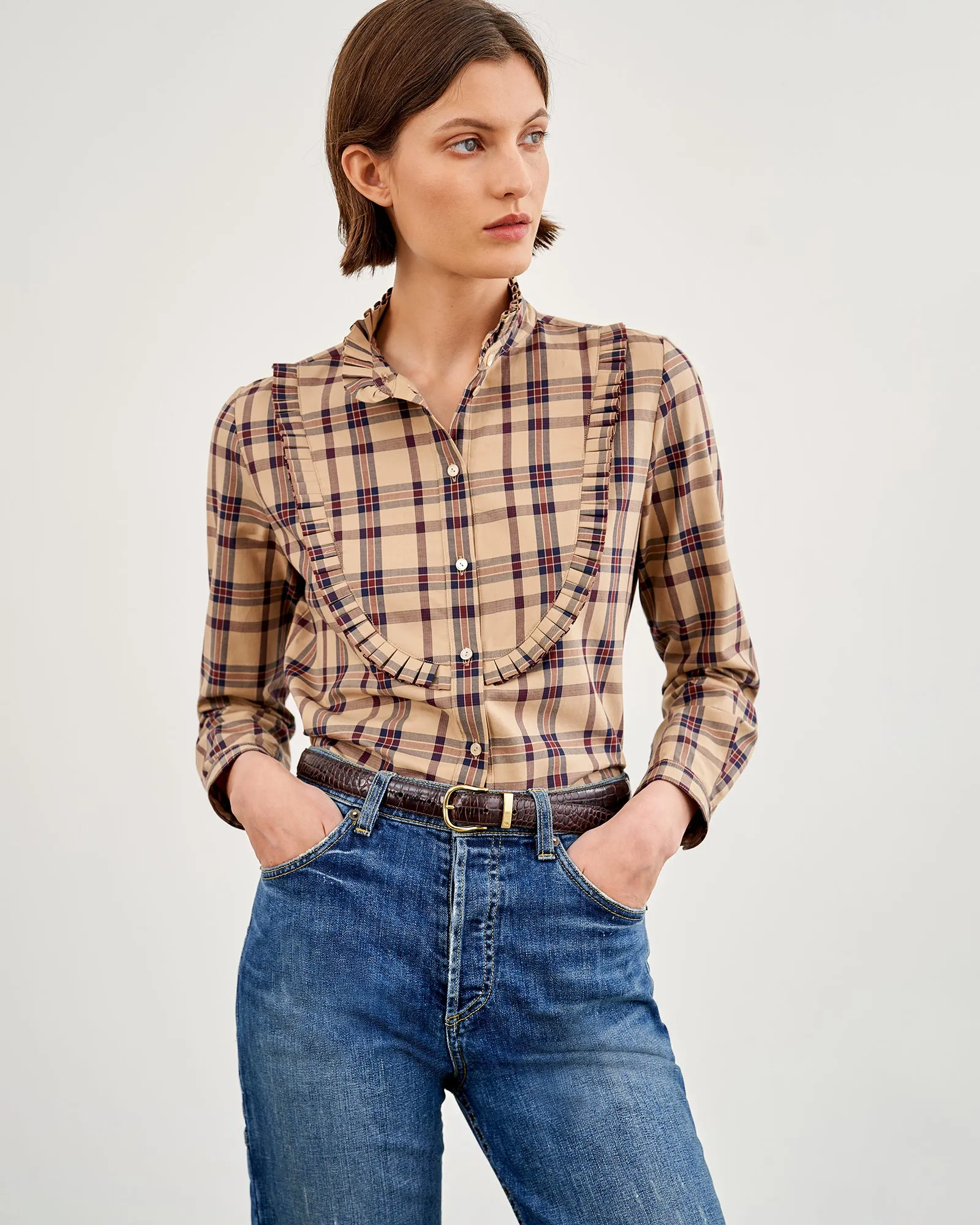 PLAID GRETTA BLOUSE sold by Nili Lotan
