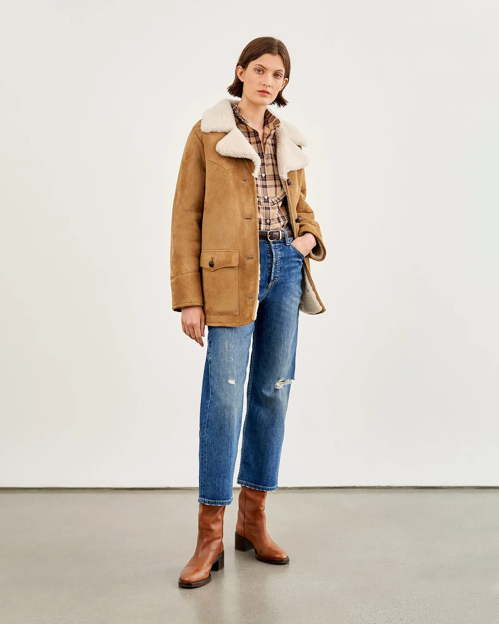 PLAID GRETTA BLOUSE sold by Nili Lotan product image thumbnail 3