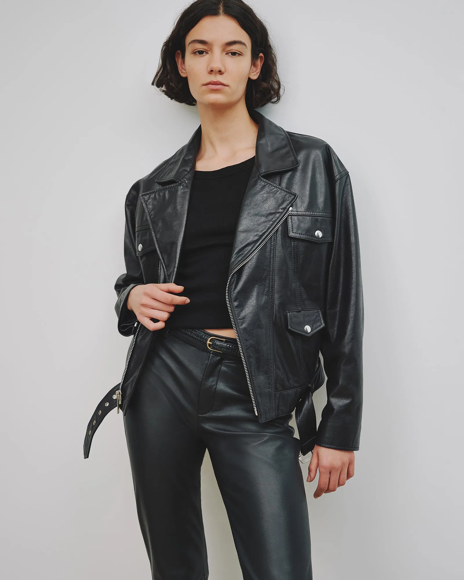 LENNY LEATHER BIKER JACKET sold by Nili Lotan