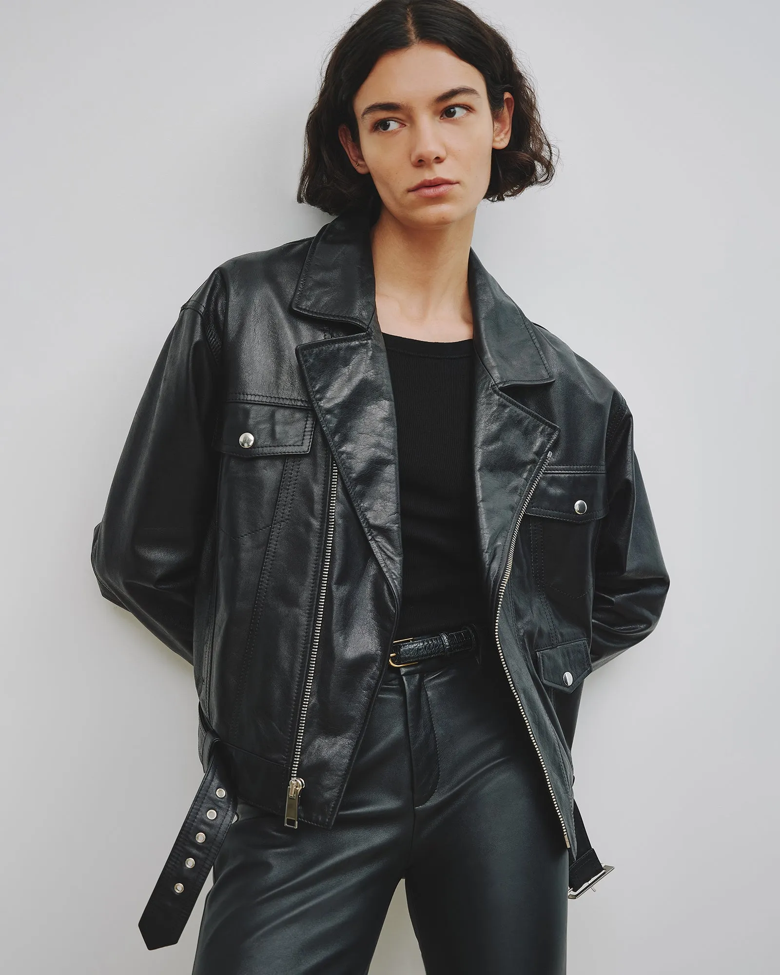 LENNY LEATHER BIKER JACKET sold by Nili Lotan product image thumbnail 5