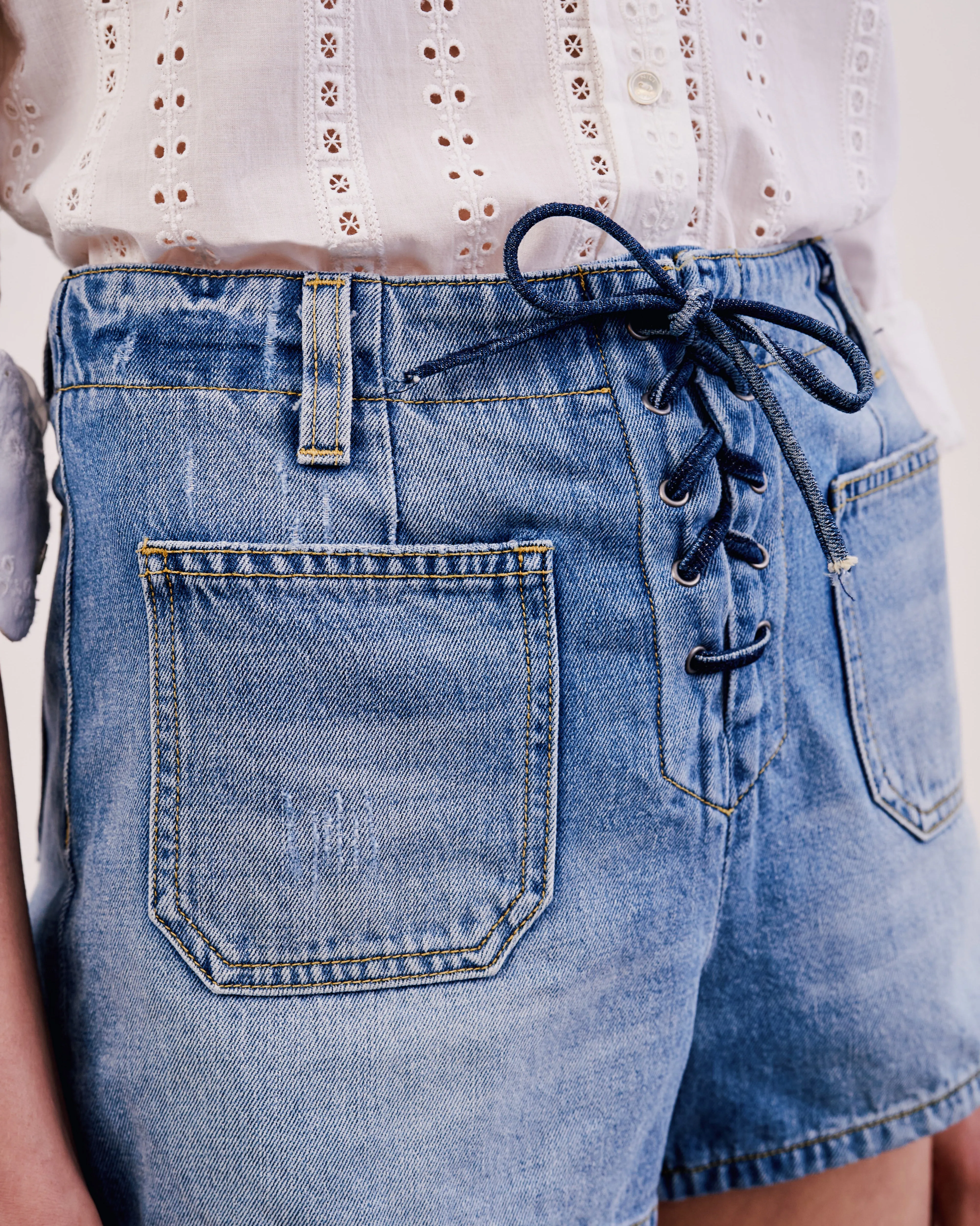 ROMANE LACE UP SHORT sold by Nili Lotan product image thumbnail 5